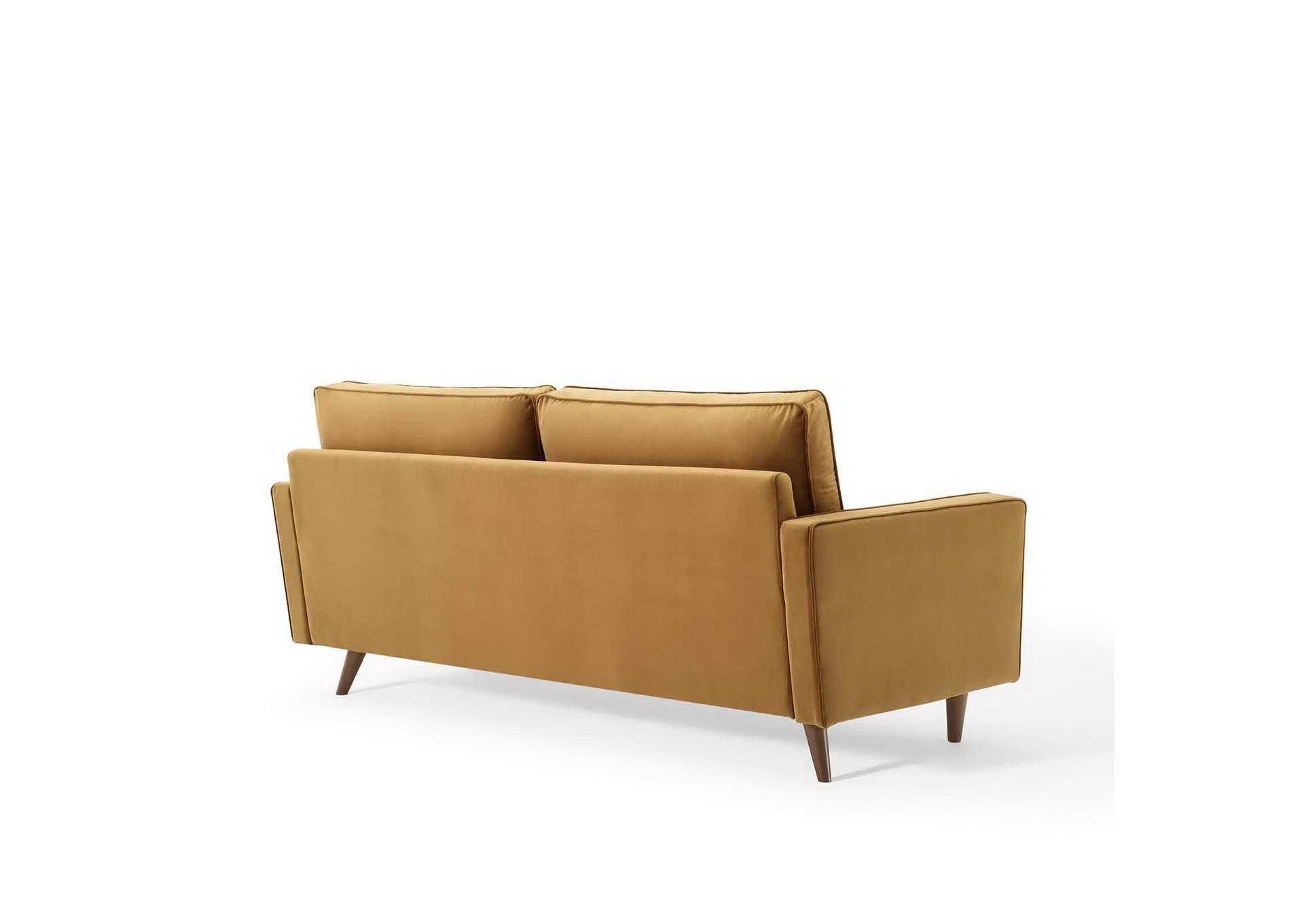 Cognac Valour Performance Velvet Sofa,Modway