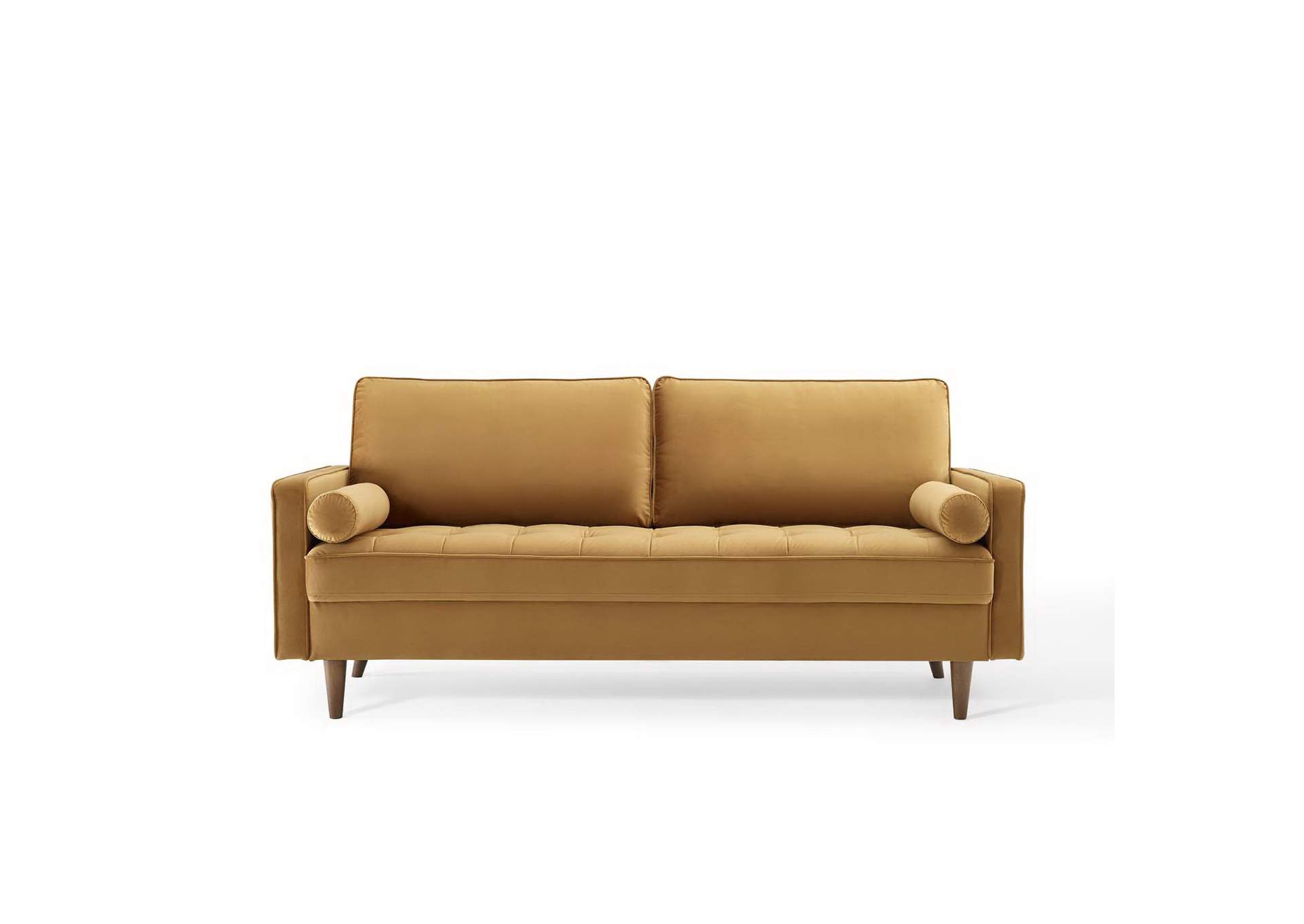 Cognac Valour Performance Velvet Sofa,Modway