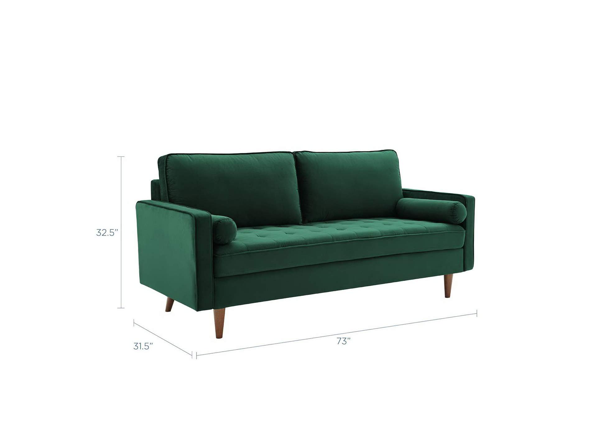 Green Valour Performance Velvet Sofa,Modway