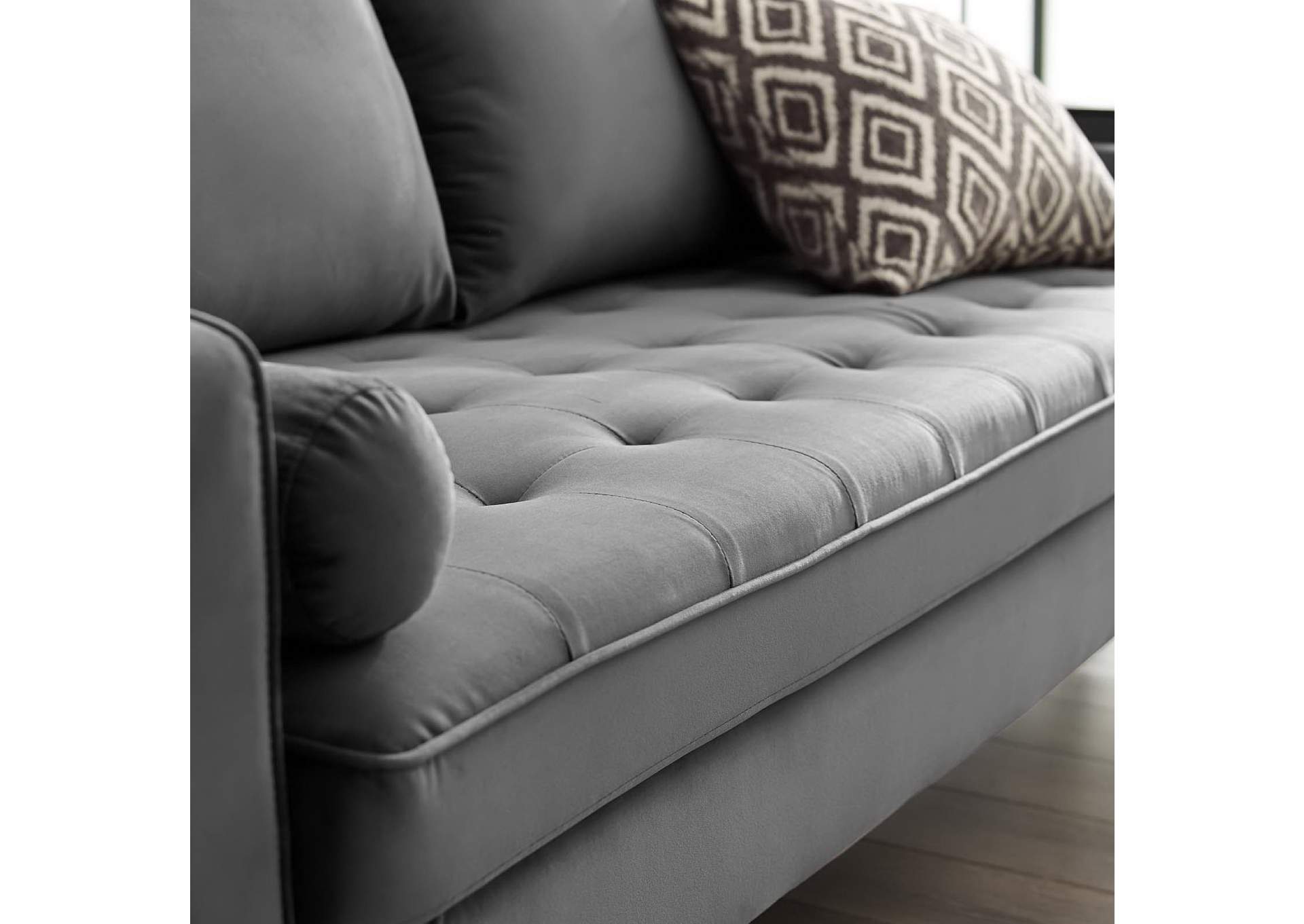 Valour Gray Performance Velvet Sofa,Modway