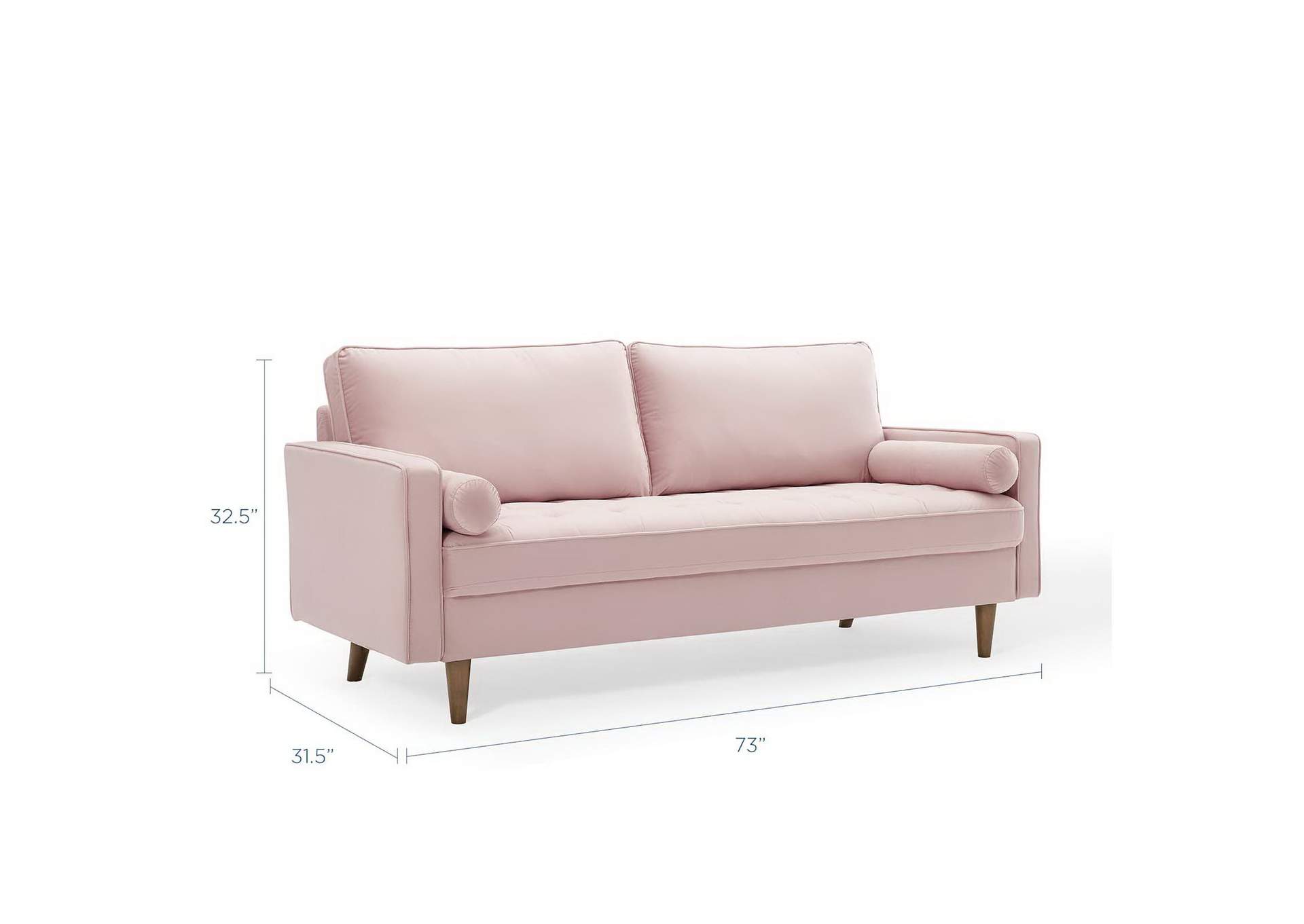 Pink Valour Performance Velvet Sofa,Modway