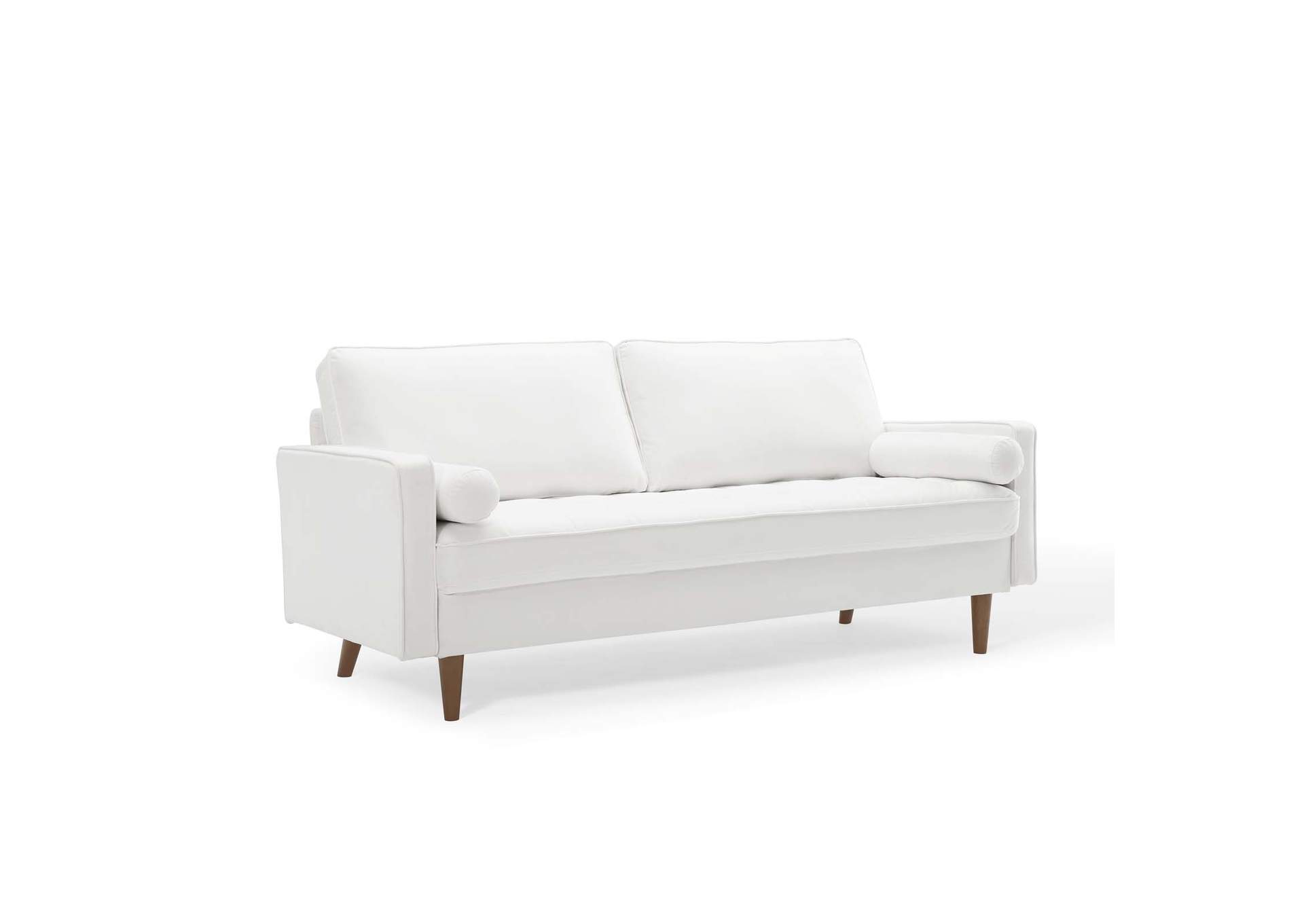White Valour Performance Velvet Sofa,Modway