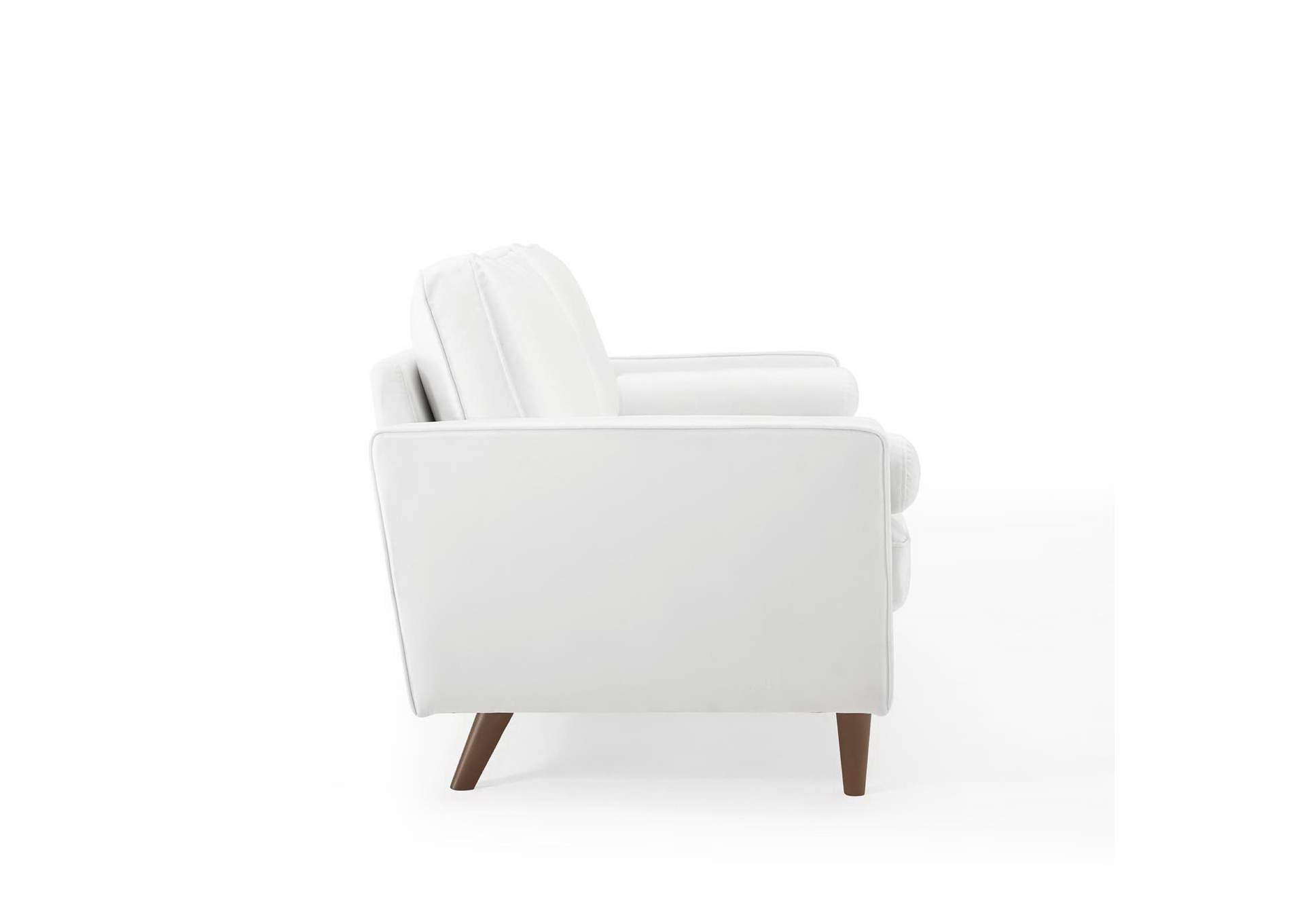 White Valour Performance Velvet Sofa,Modway