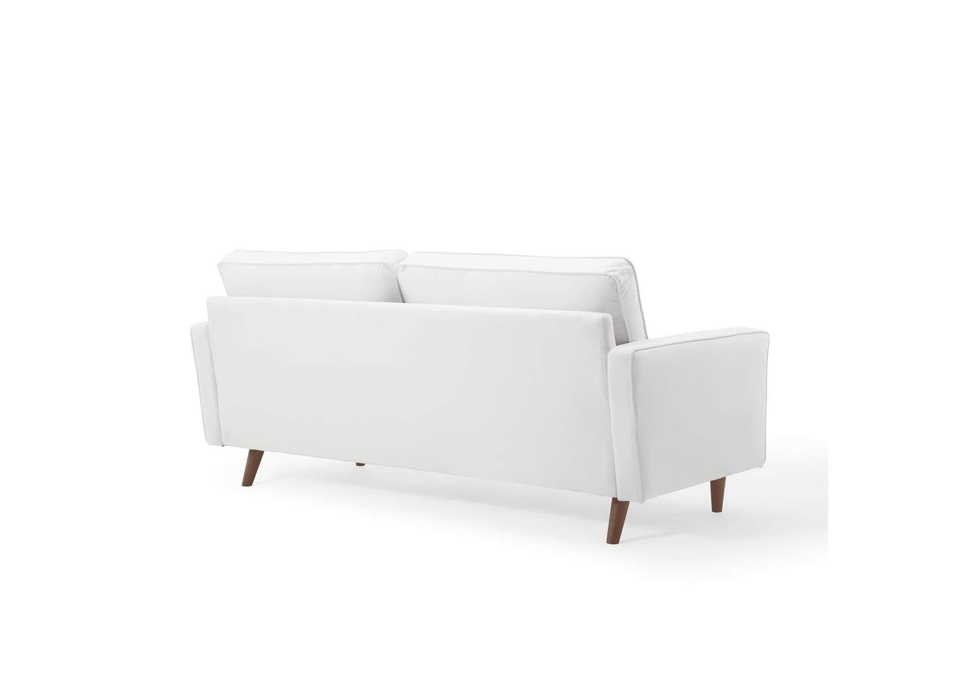 White Valour Performance Velvet Sofa,Modway