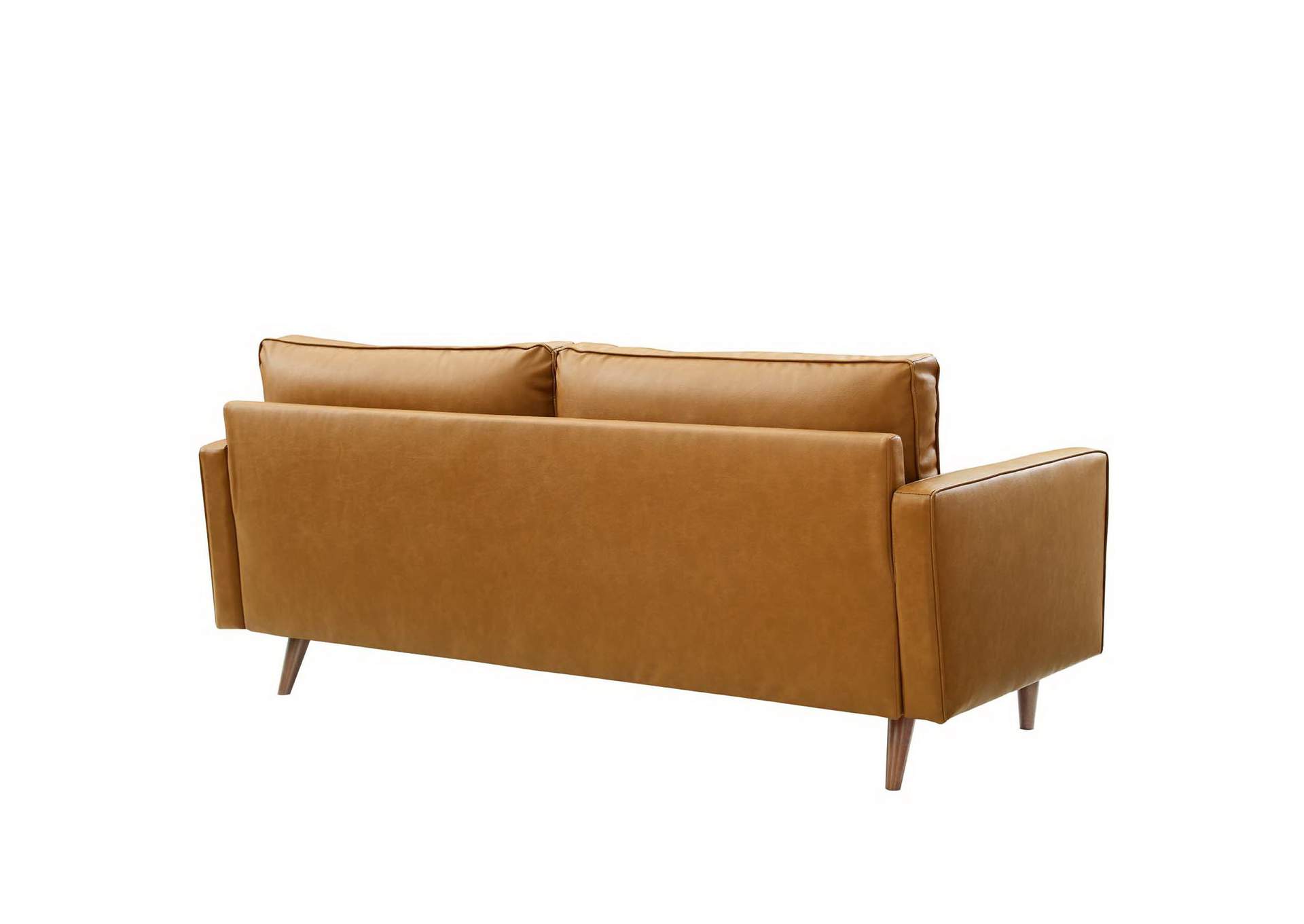 Tan Valour Upholstered Faux Leather Sofa,Modway