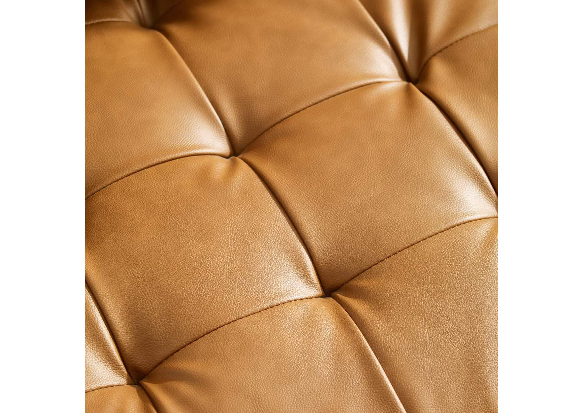 Tan Valour Upholstered Faux Leather Sofa,Modway