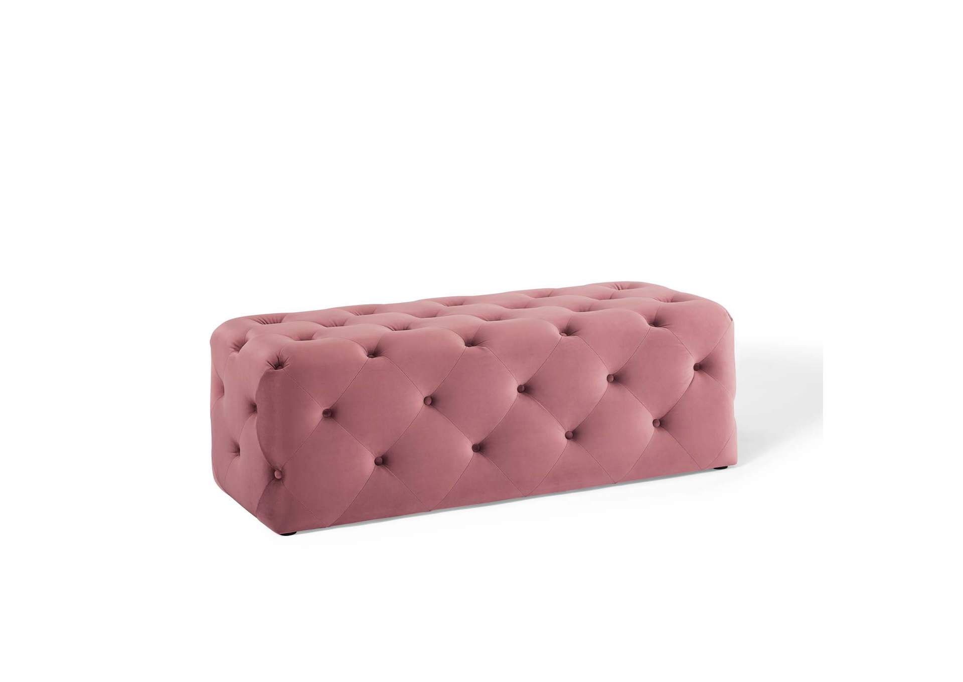 Dusty Rose Amour 48" Tufted Button Entryway Performance Velvet Bench,Modway