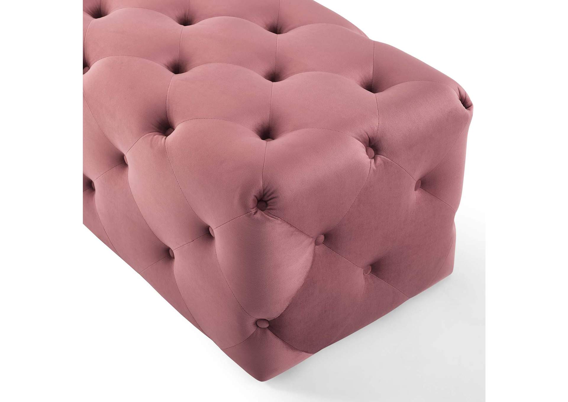 Dusty Rose Amour 48" Tufted Button Entryway Performance Velvet Bench,Modway