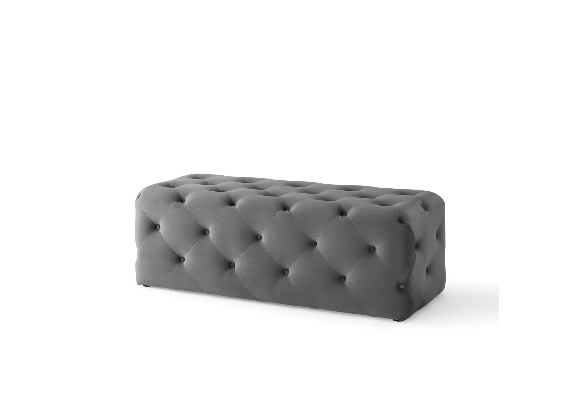Gray Amour 48" Tufted Button Entryway Performance Velvet Bench,Modway