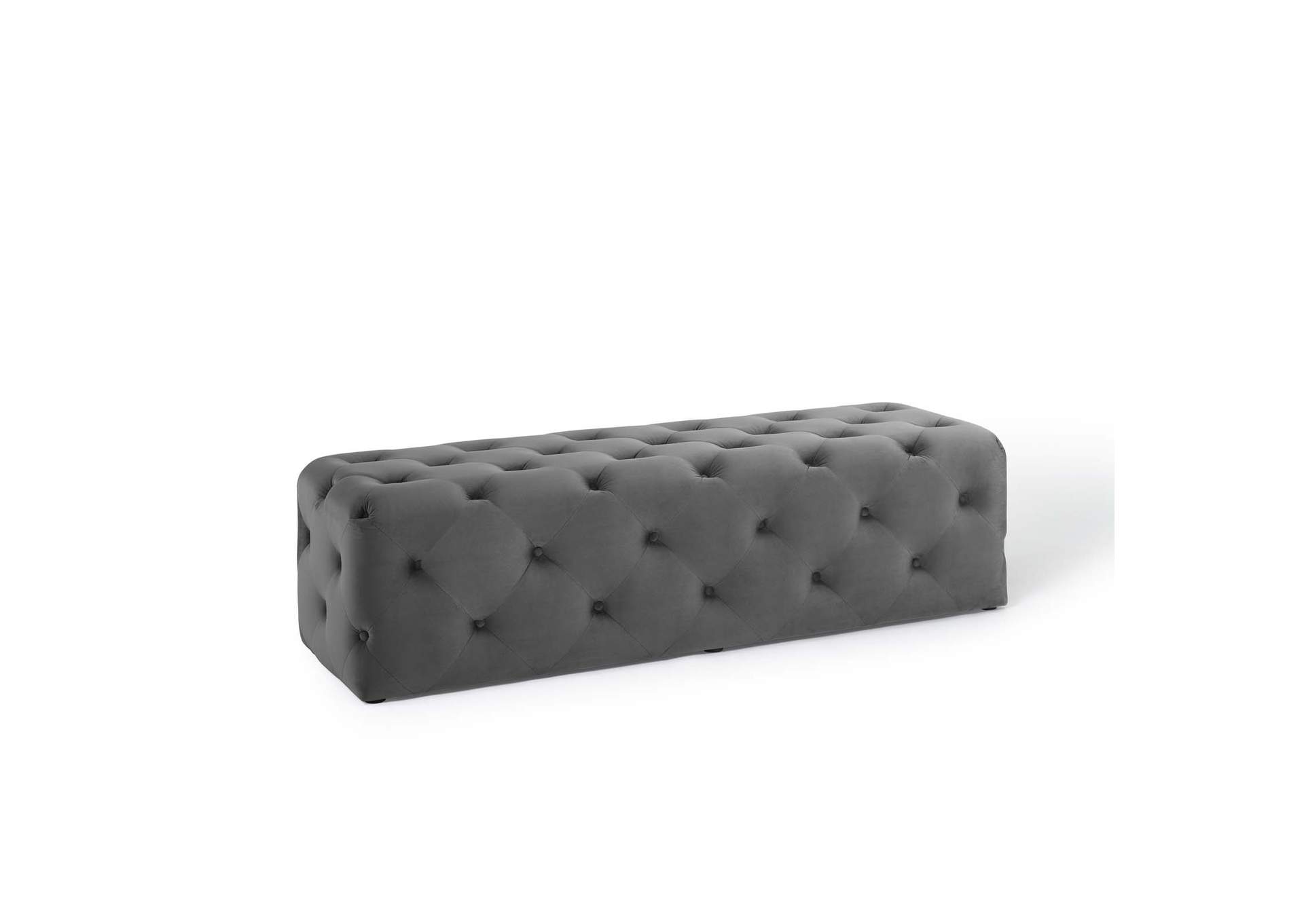 Gray Amour 60" Tufted Button Entryway Performance Velvet Bench,Modway