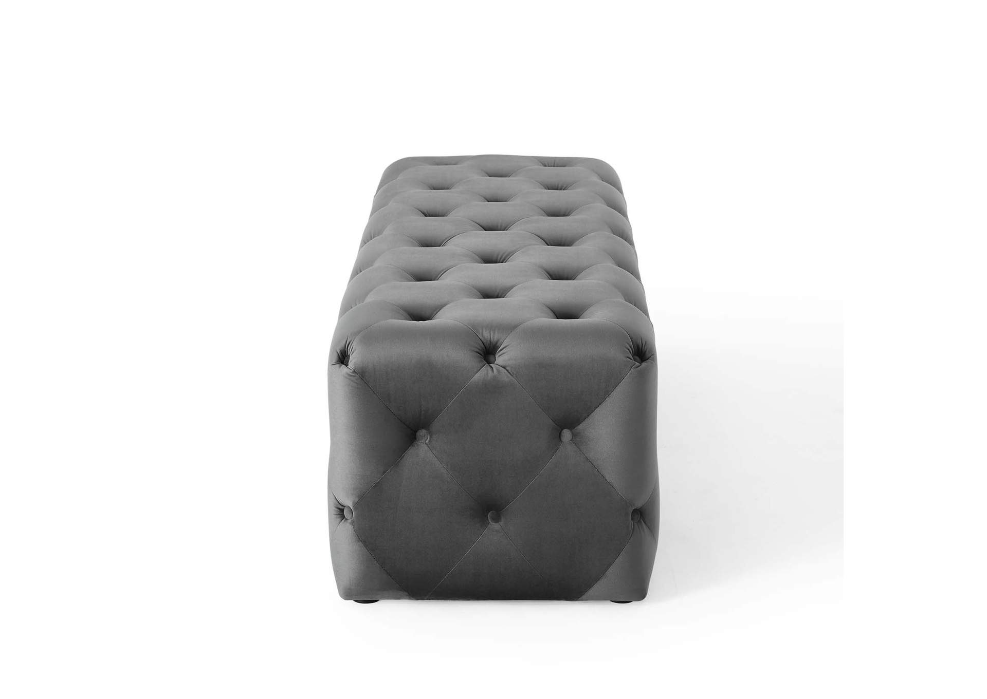 Gray Amour 60" Tufted Button Entryway Performance Velvet Bench,Modway