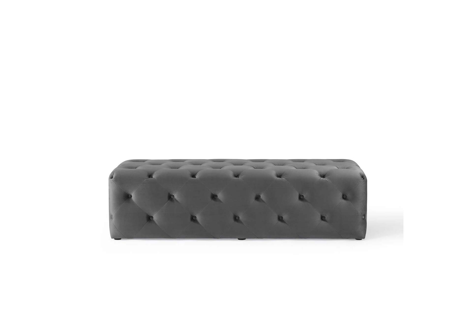Gray Amour 60" Tufted Button Entryway Performance Velvet Bench,Modway