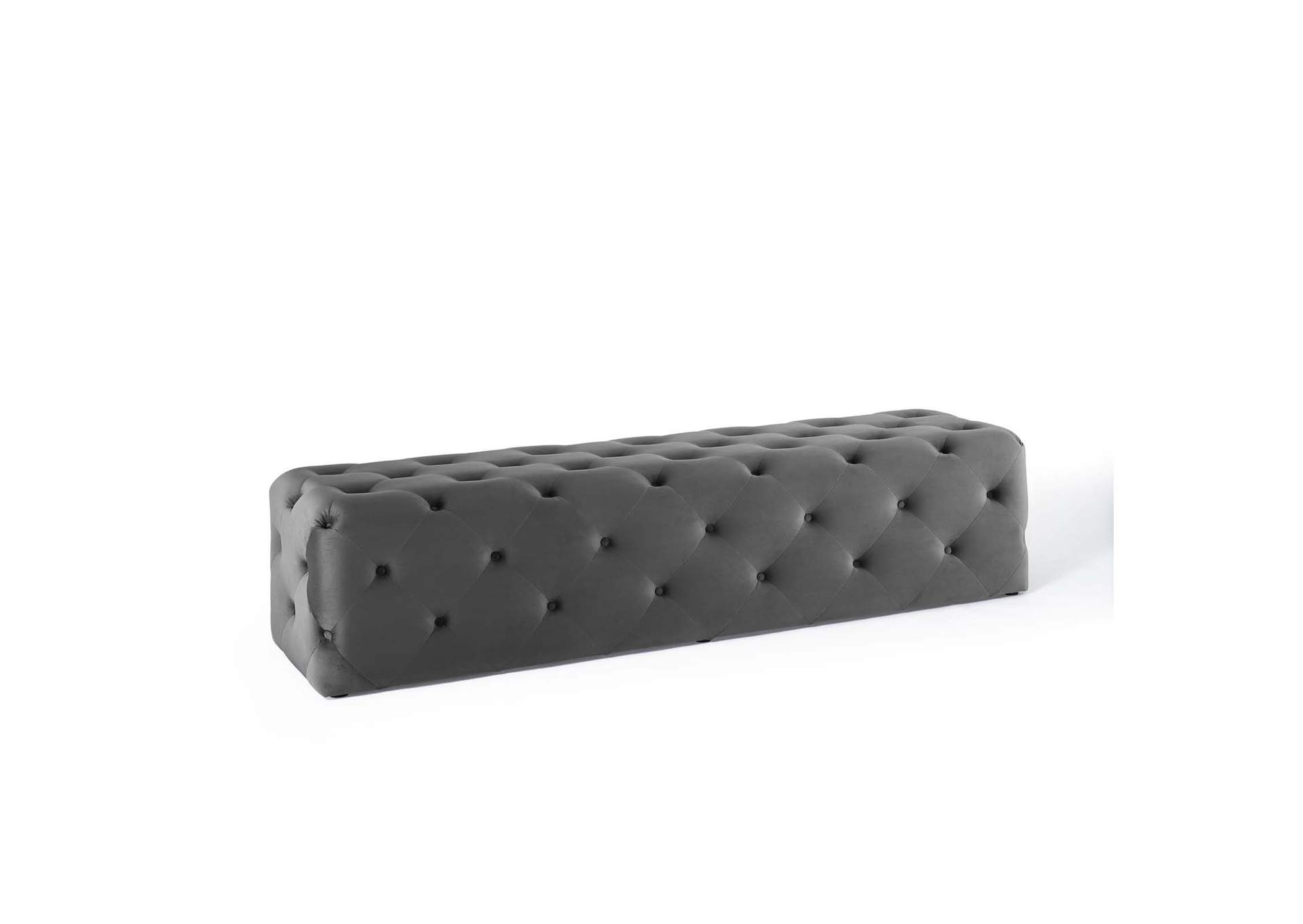 Gray Amour 72" Tufted Button Entryway Performance Velvet Bench,Modway