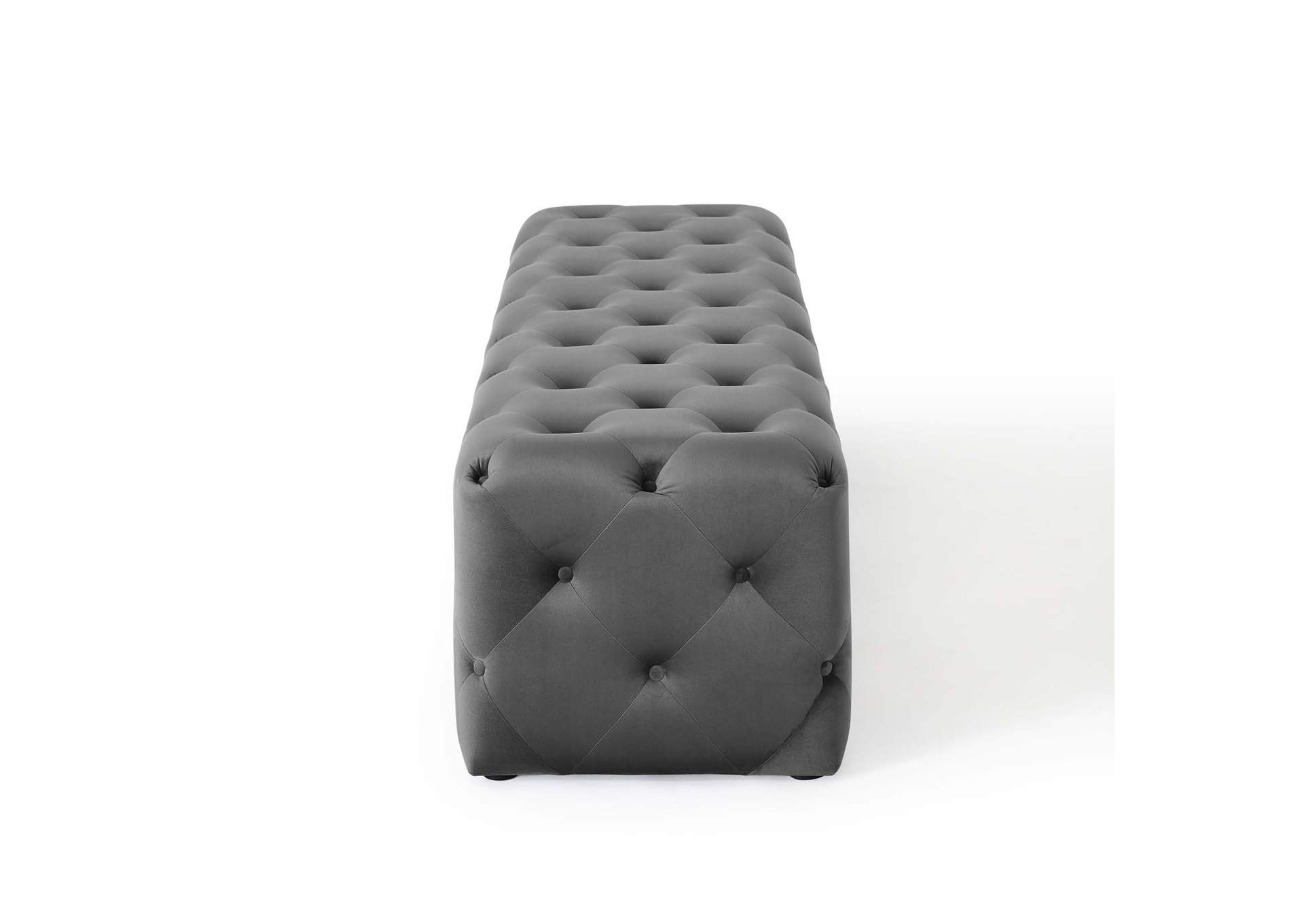 Gray Amour 72" Tufted Button Entryway Performance Velvet Bench,Modway