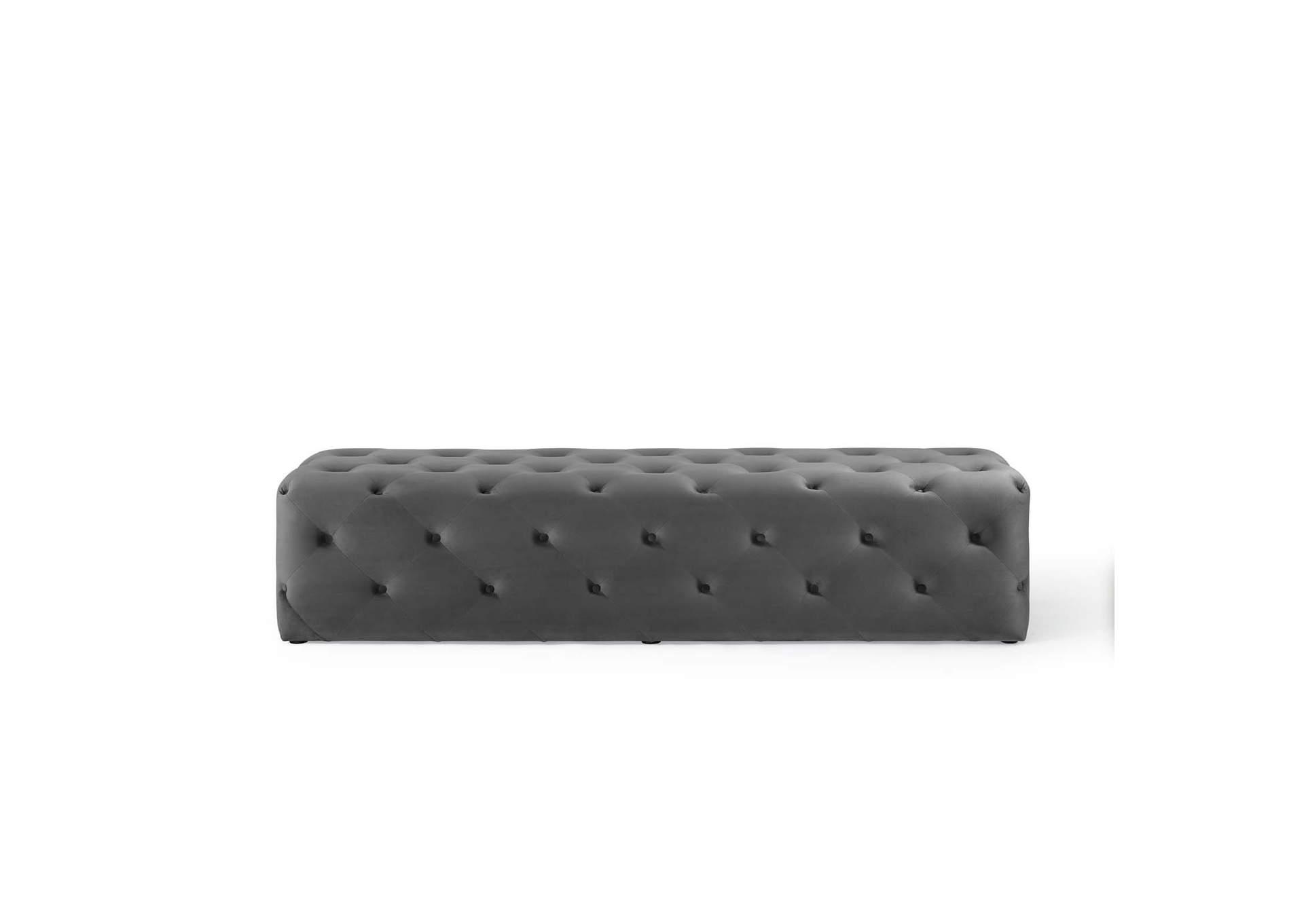 Gray Amour 72" Tufted Button Entryway Performance Velvet Bench,Modway