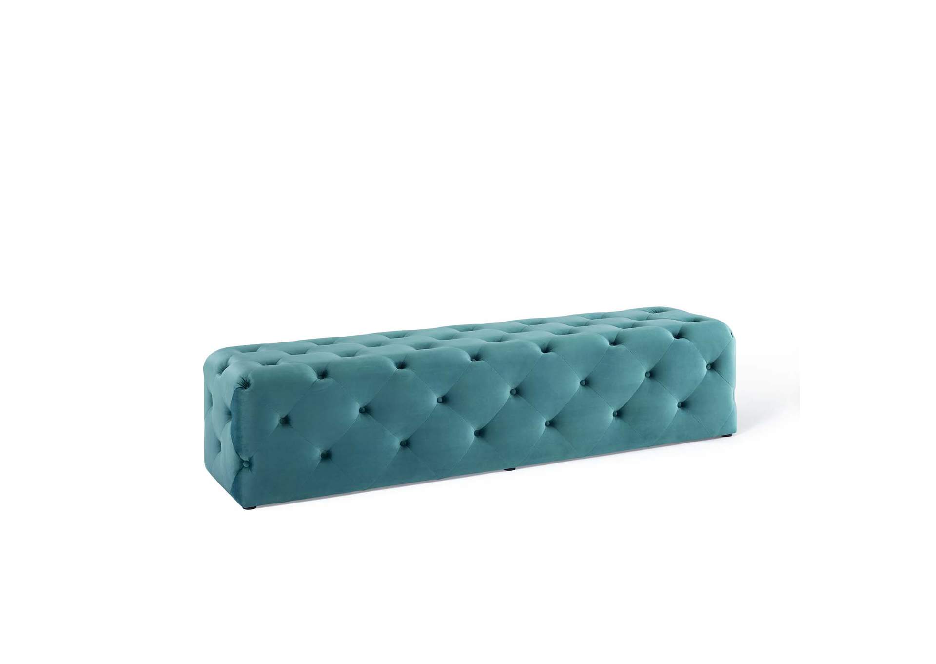 Sea Blue Amour 72" Tufted Button Entryway Performance Velvet Bench,Modway
