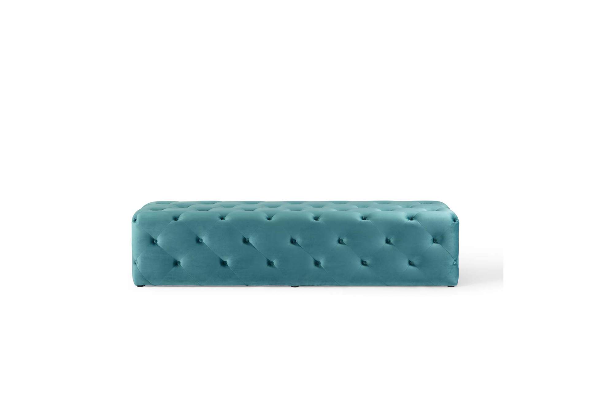 Sea Blue Amour 72" Tufted Button Entryway Performance Velvet Bench,Modway