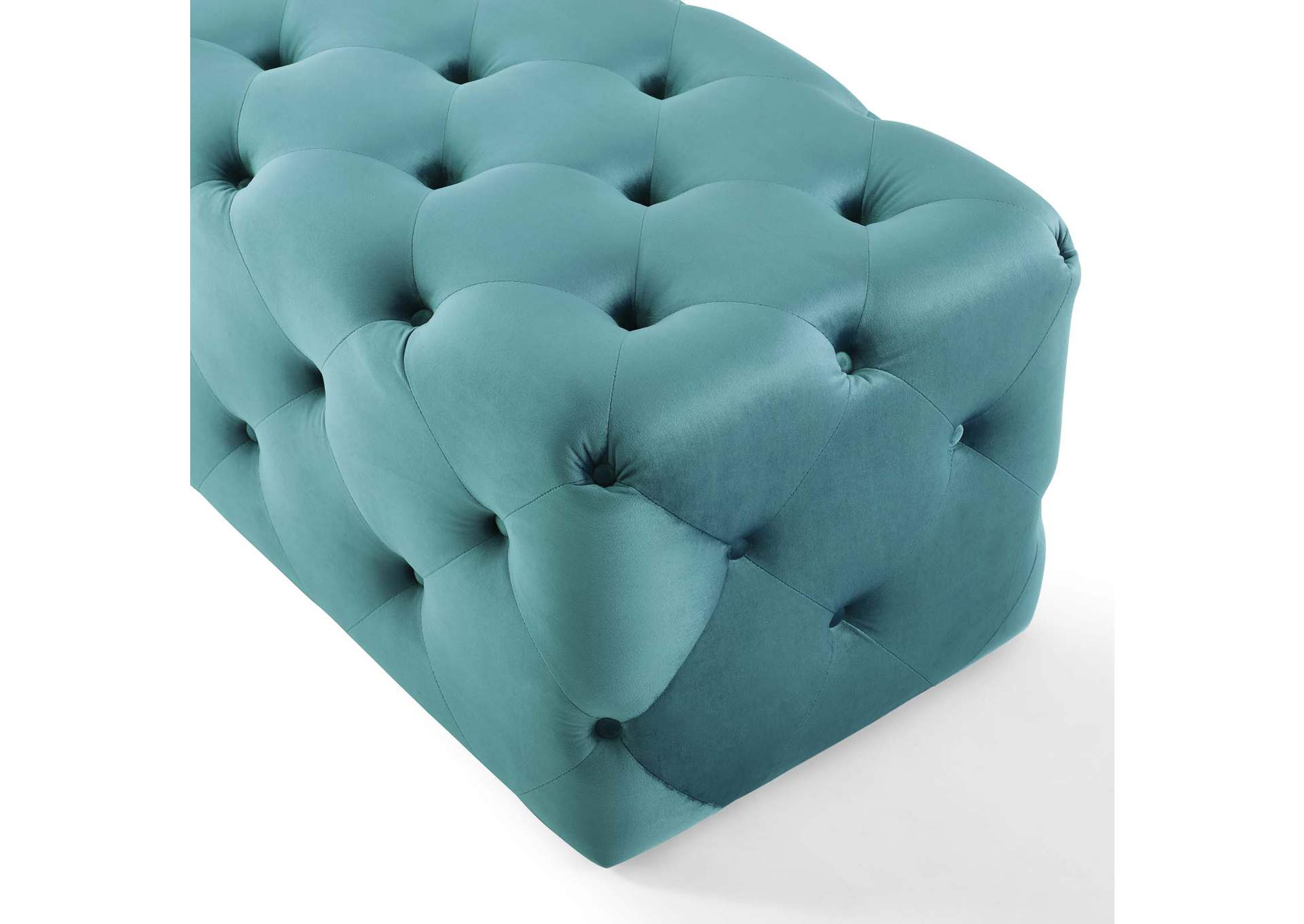 Sea Blue Amour 72" Tufted Button Entryway Performance Velvet Bench,Modway