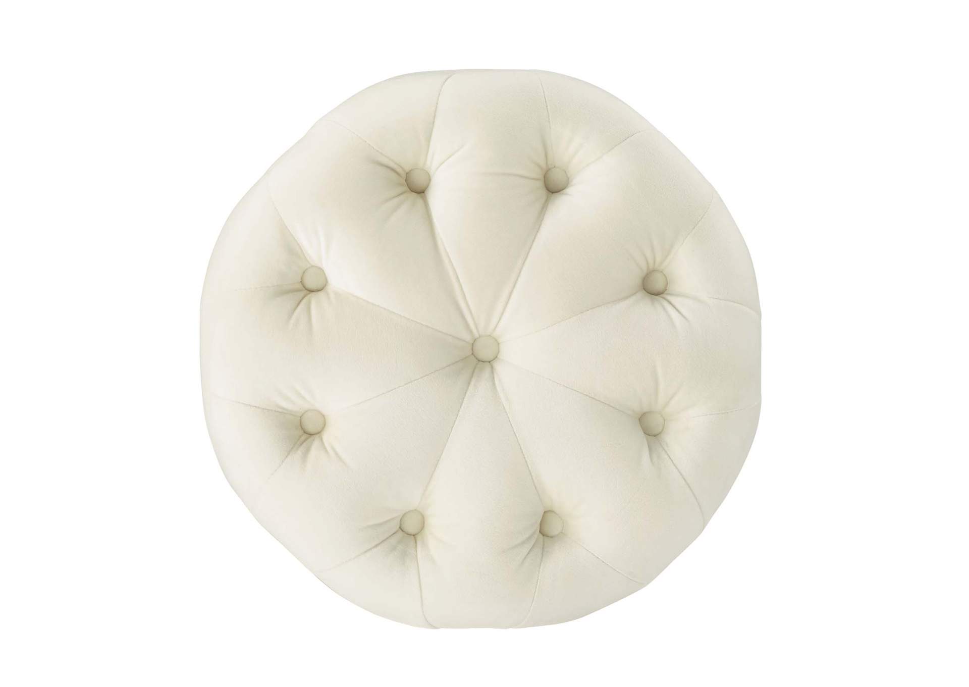 Ivory Amour Tufted Button Round Performance Velvet Ottoman,Modway