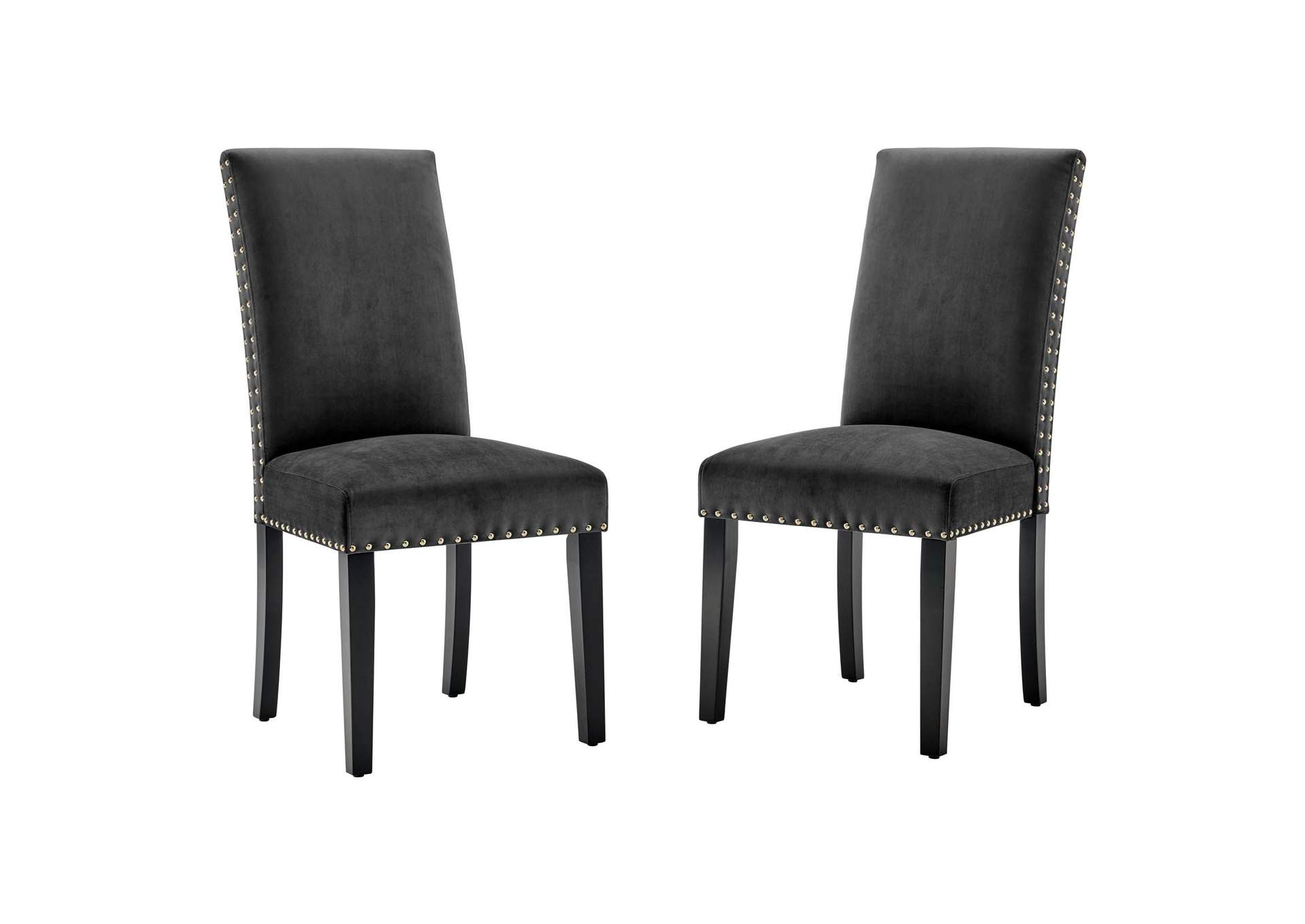 Charcoal Parcel Performance Velvet Dining Side Chairs - [Set of 2],Modway