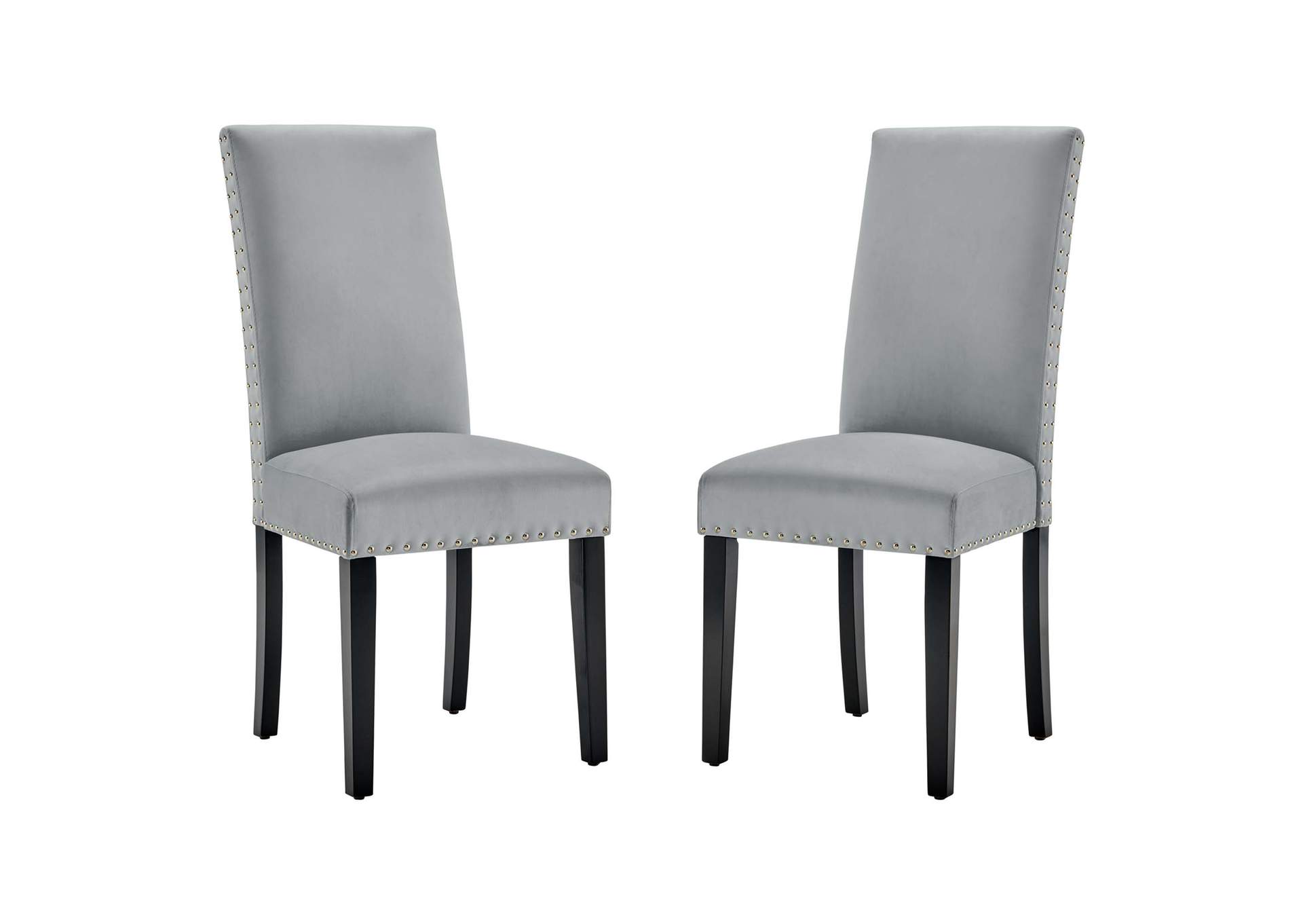 Light Gray Parcel Performance Velvet Dining Side Chairs - [Set of 2],Modway