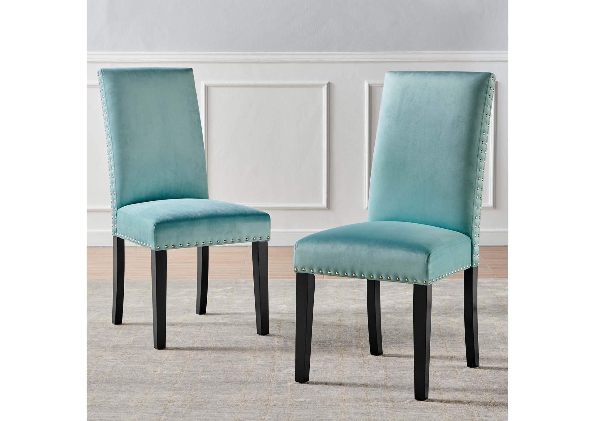 Mint Parcel Performance Velvet Dining Side Chairs - [Set of 2],Modway