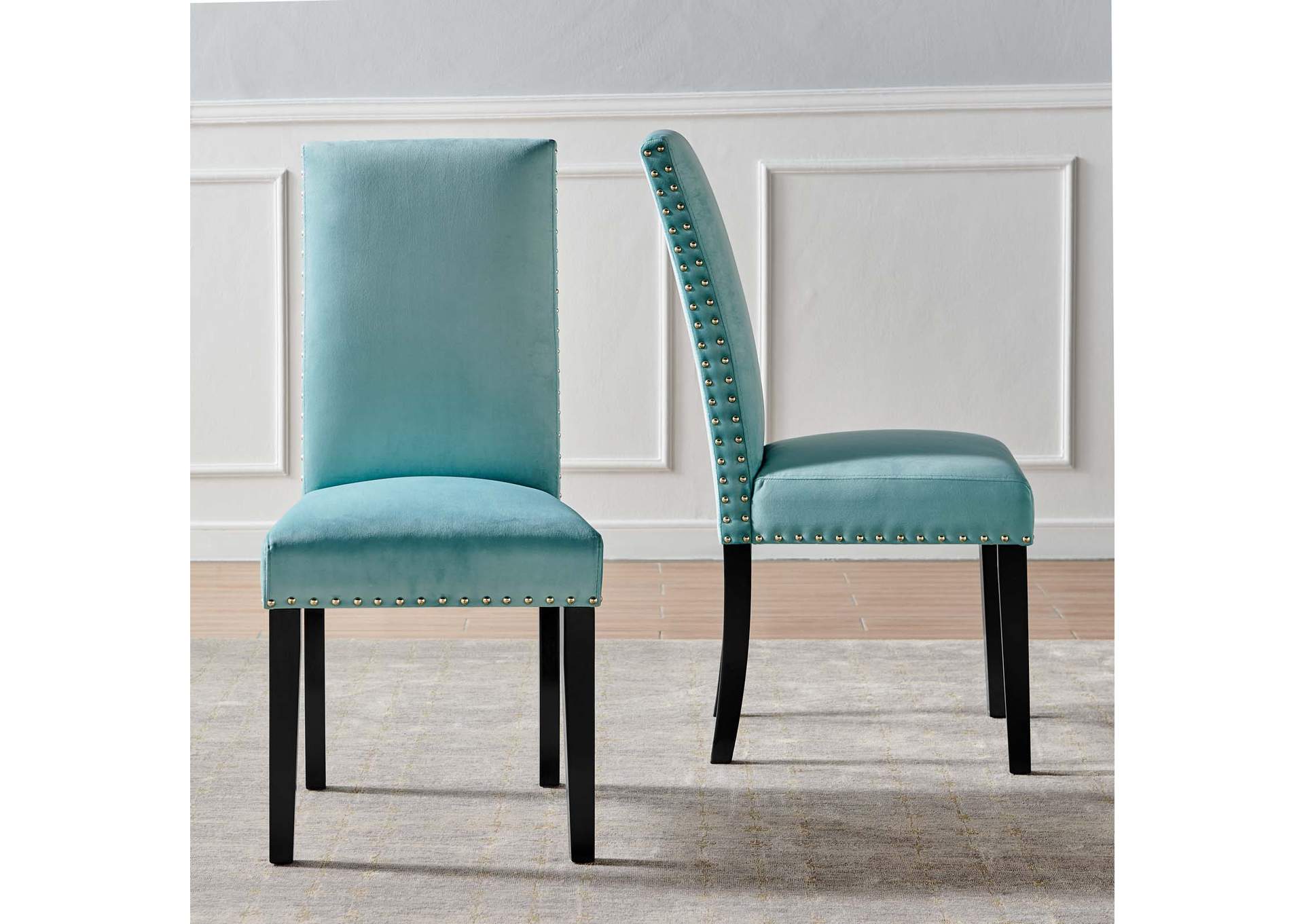 Mint Parcel Performance Velvet Dining Side Chairs - [Set of 2],Modway