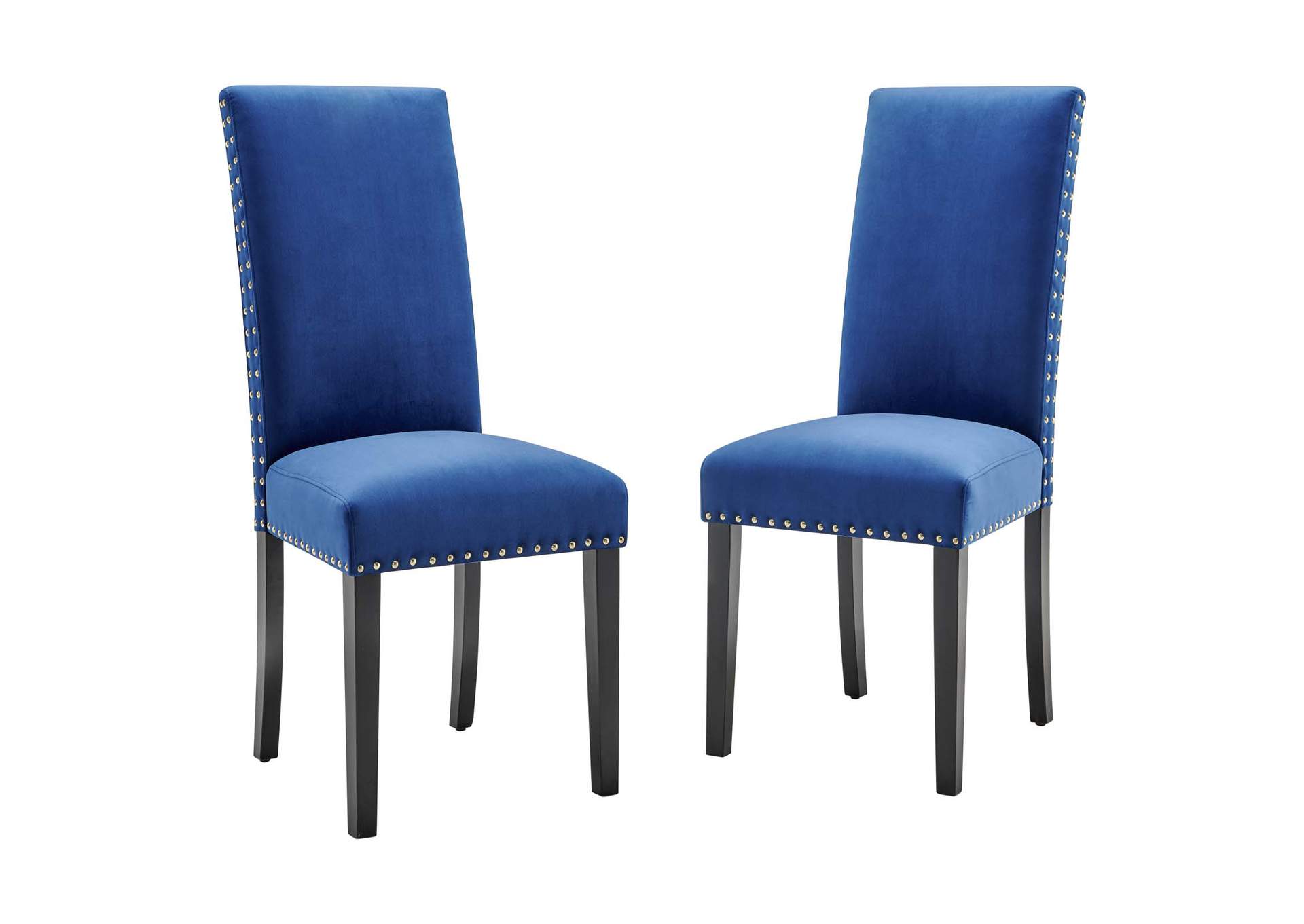 Navy Parcel Performance Velvet Dining Side Chairs - [Set of 2],Modway