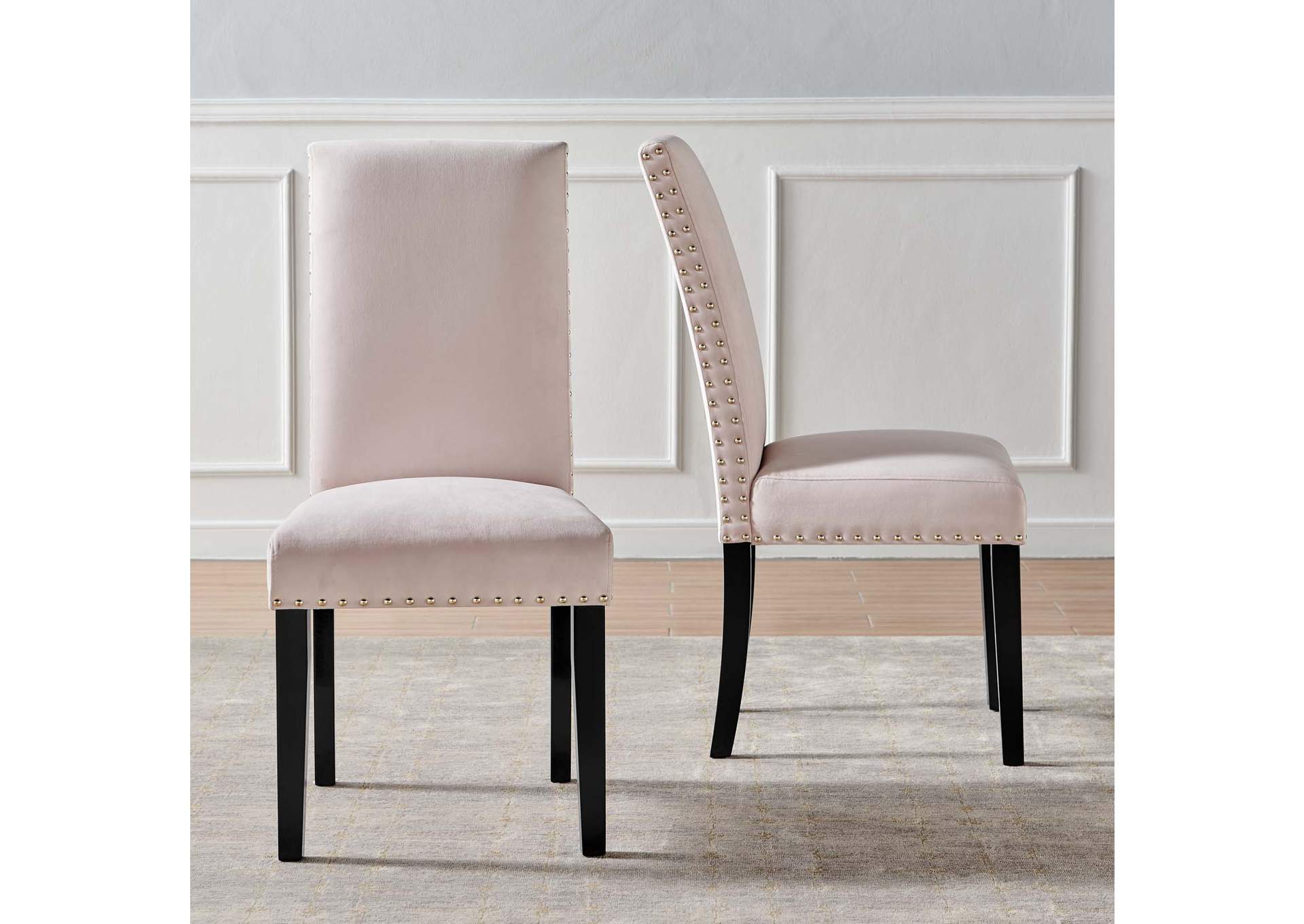 Pink Parcel Performance Velvet Dining Side Chairs - [Set of 2],Modway
