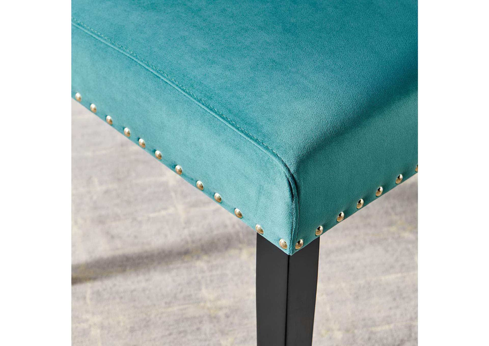 Teal Parcel Performance Velvet Dining Side Chairs - [Set of 2],Modway