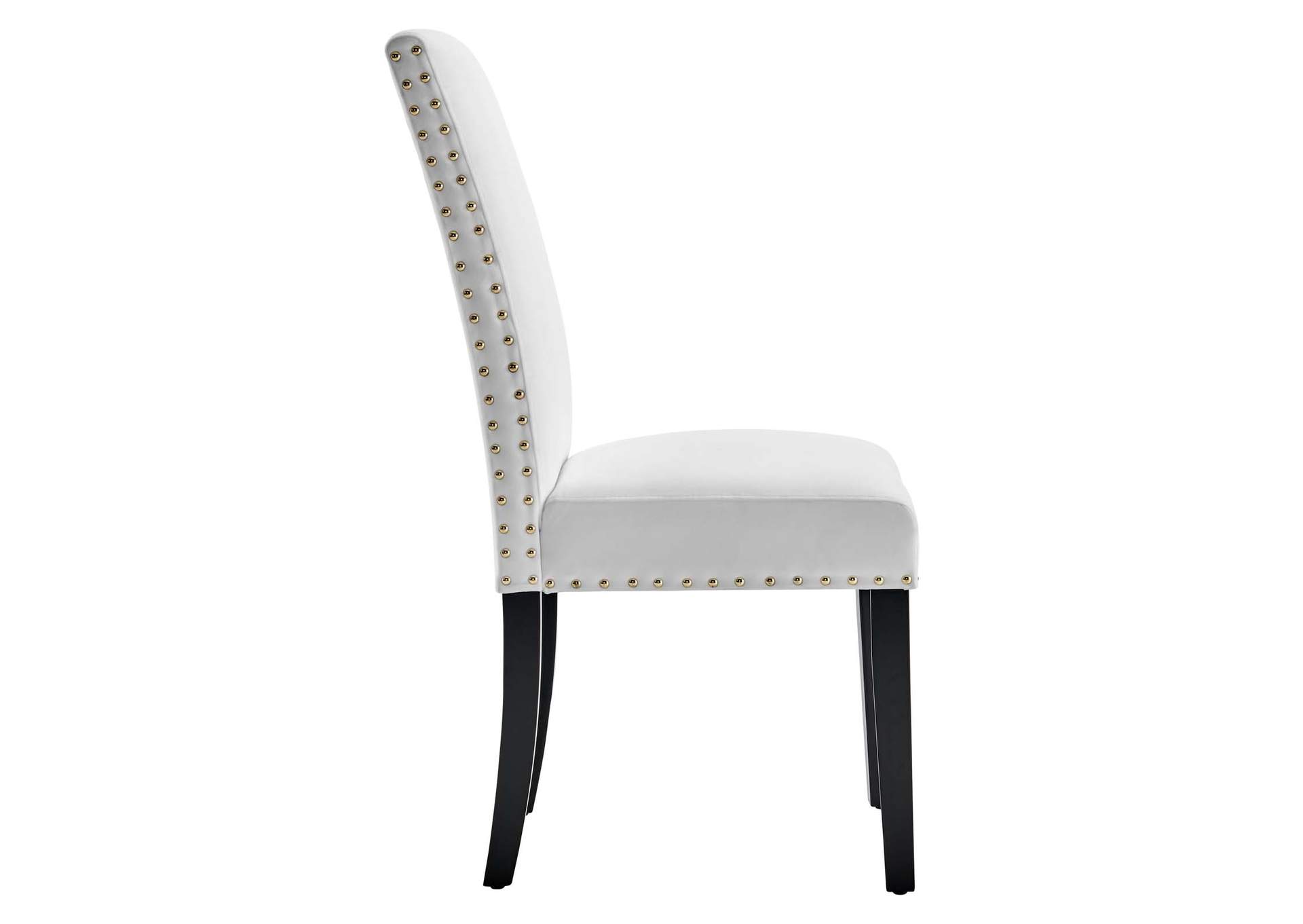 White Parcel Performance Velvet Dining Side Chairs - [Set of 2],Modway