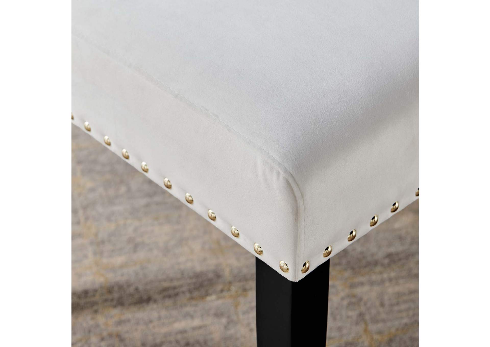 White Parcel Performance Velvet Dining Side Chairs - [Set of 2],Modway