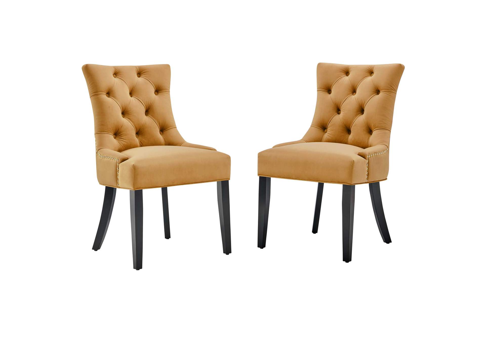 Cognac Regent Tufted Performance Velvet Dining Side Chairs - [Set of 2],Modway