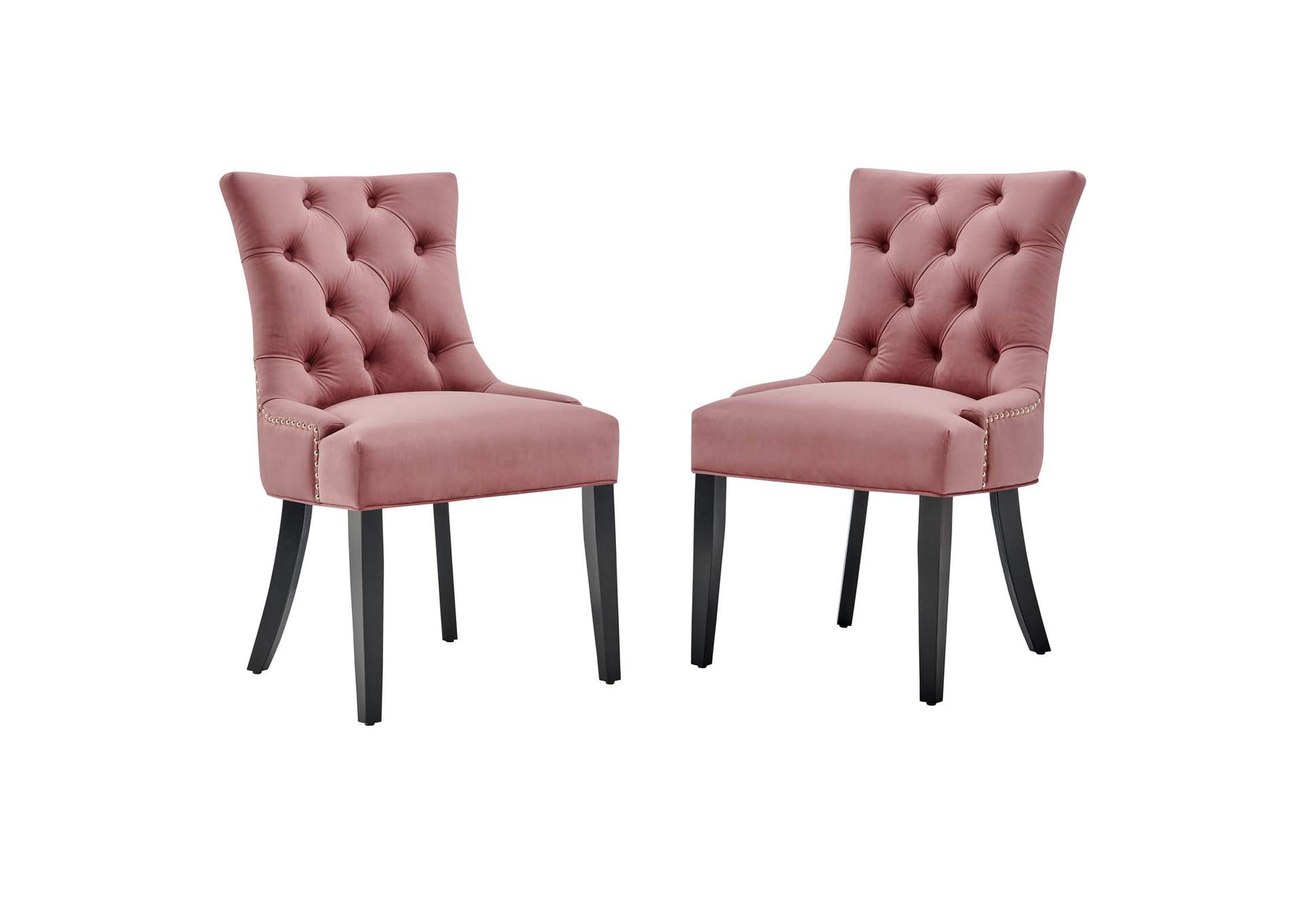 Regent Dusty Rose Tufted Performance Velvet Dining Side Chairs - [Set of 2],Modway