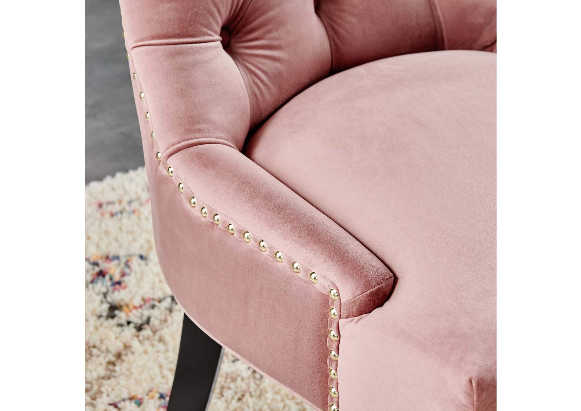 Regent Dusty Rose Tufted Performance Velvet Dining Side Chairs - [Set of 2],Modway