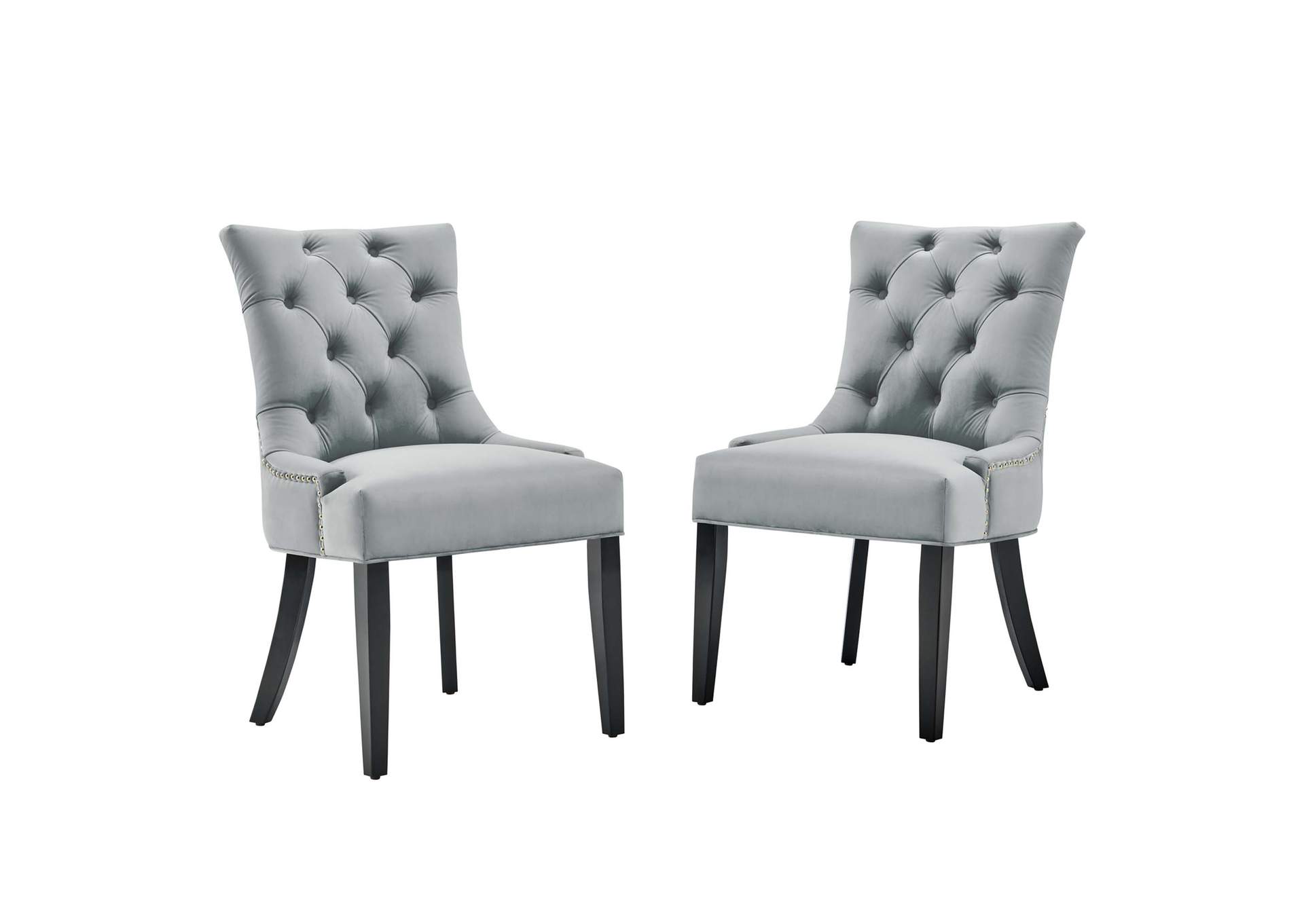 Light Gray Regent Tufted Performance Velvet Dining Side Chairs - [Set of 2],Modway