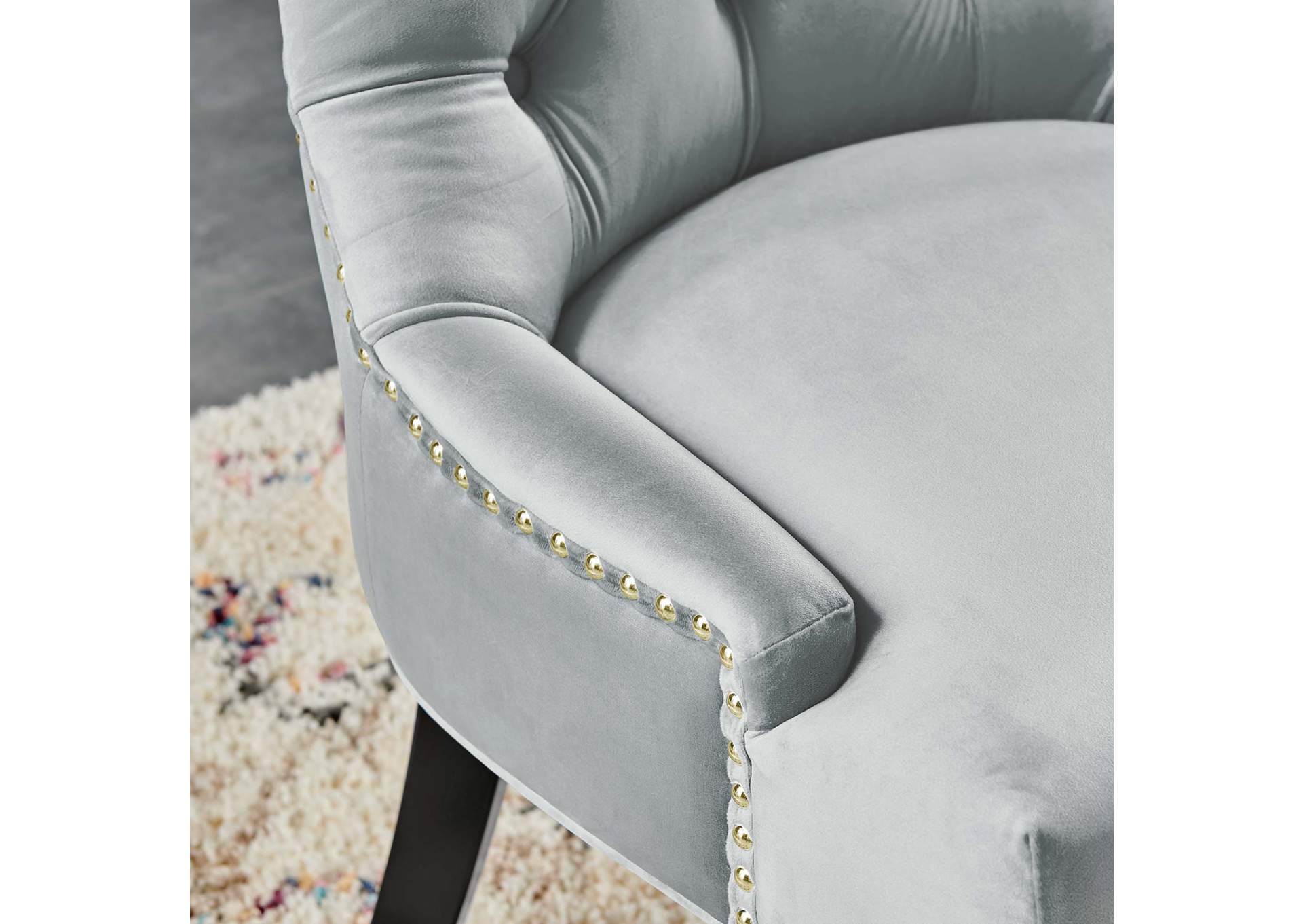 Light Gray Regent Tufted Performance Velvet Dining Side Chairs - [Set of 2],Modway