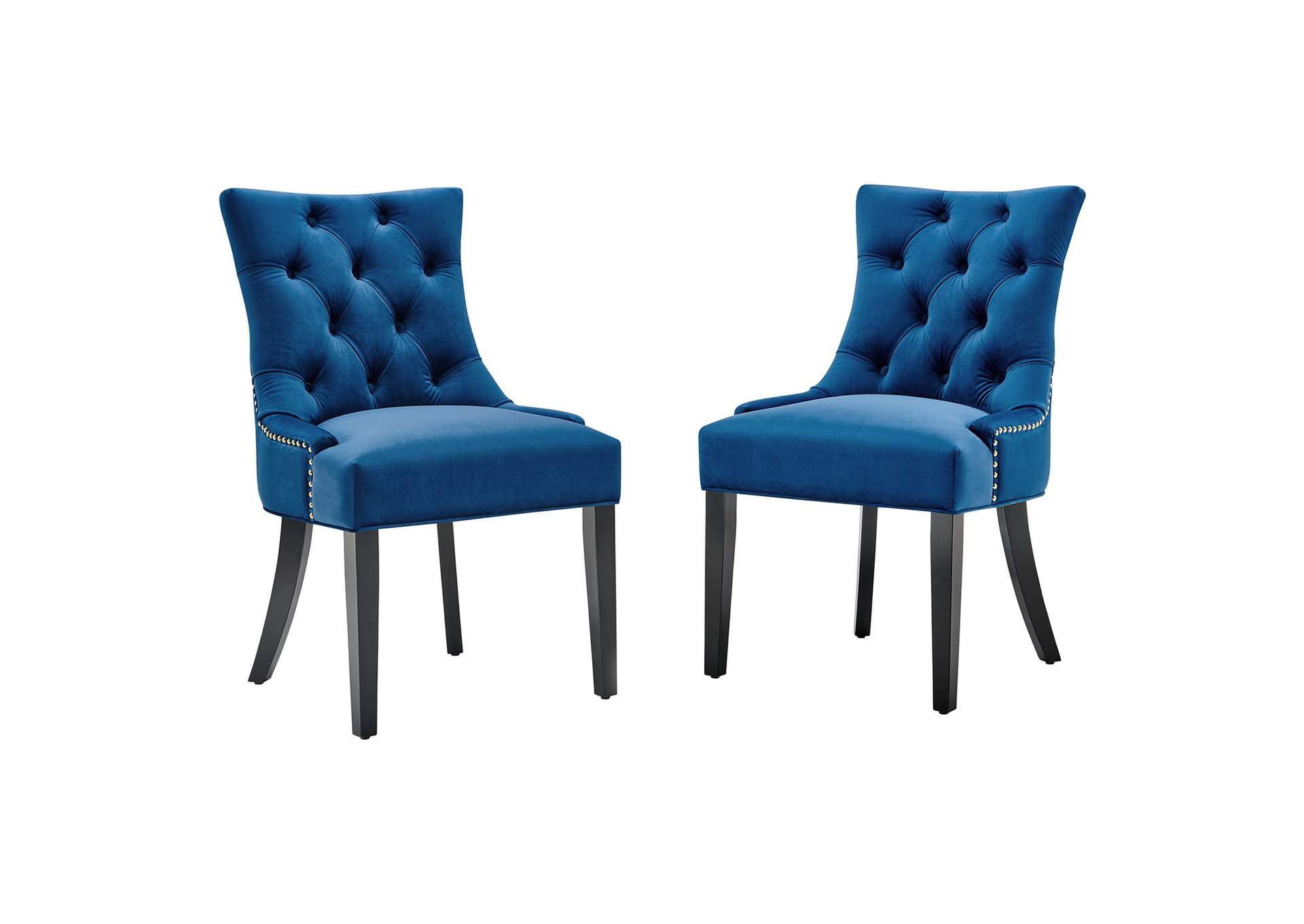 Navy Regent Tufted Performance Velvet Dining Side Chairs - [Set of 2],Modway