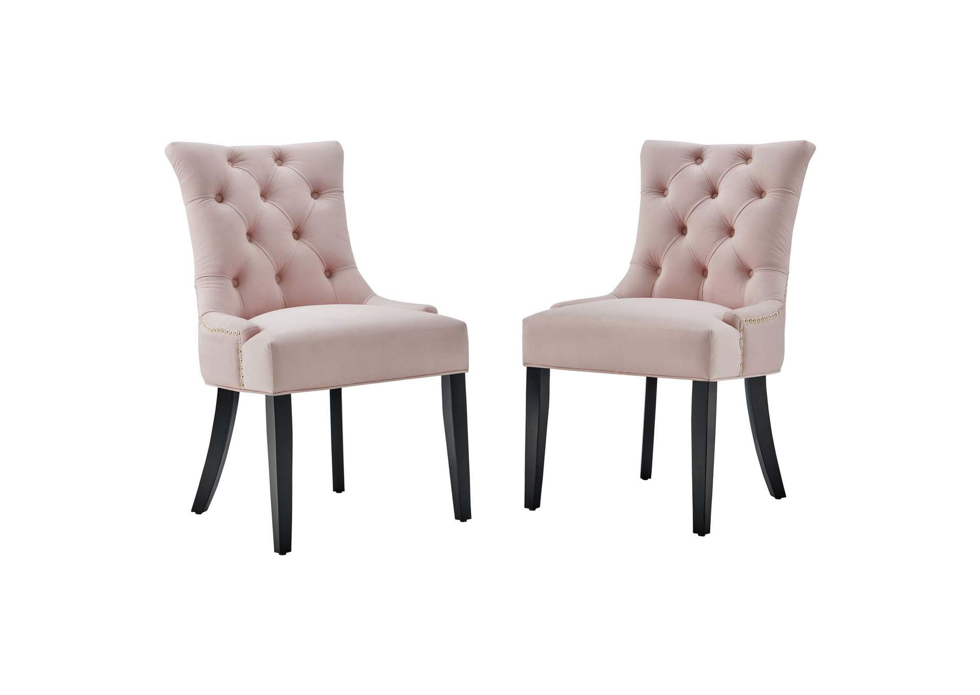 Pink Regent Tufted Performance Velvet Dining Side Chairs - [Set of 2],Modway
