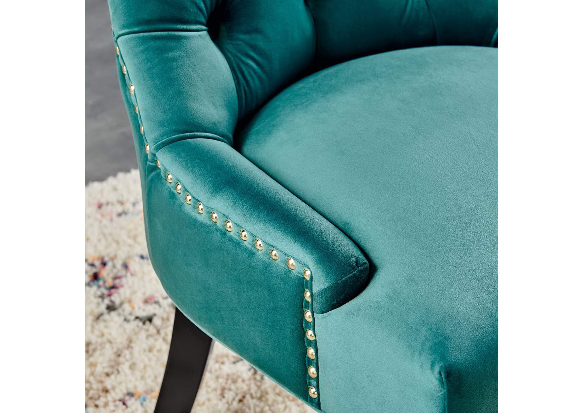 Teal Regent Tufted Performance Velvet Dining Side Chairs - [Set of 2],Modway