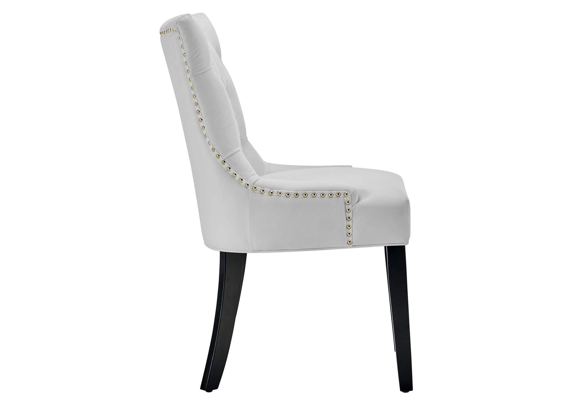 White Regent Tufted Performance Velvet Dining Side Chairs - [Set of 2],Modway