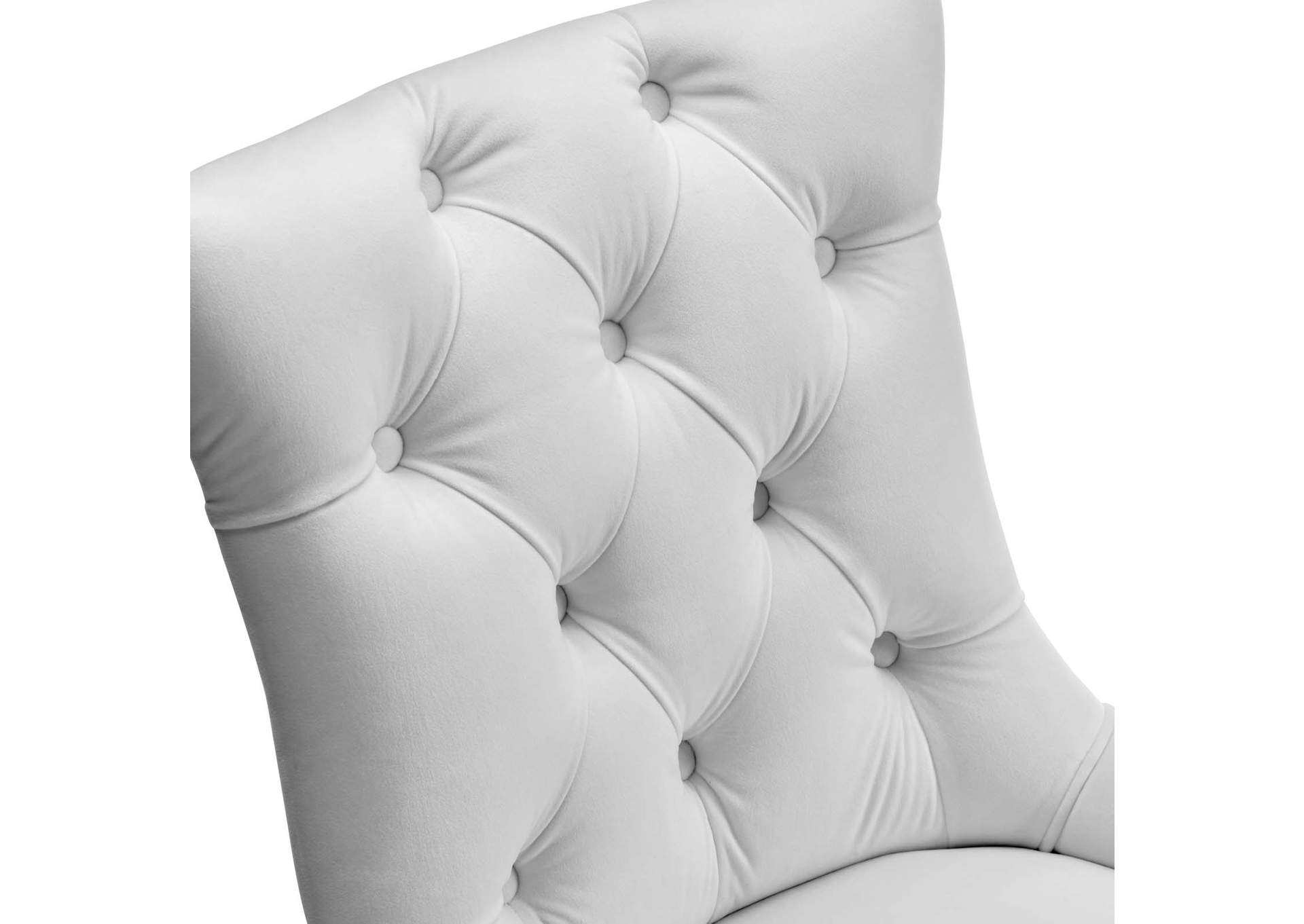 White Regent Tufted Performance Velvet Dining Side Chairs - [Set of 2],Modway
