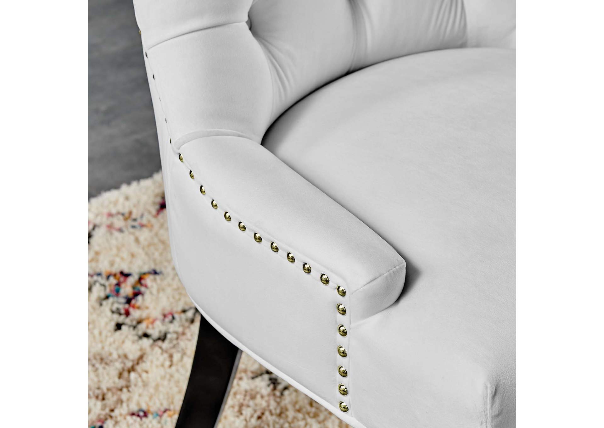White Regent Tufted Performance Velvet Dining Side Chairs - [Set of 2],Modway