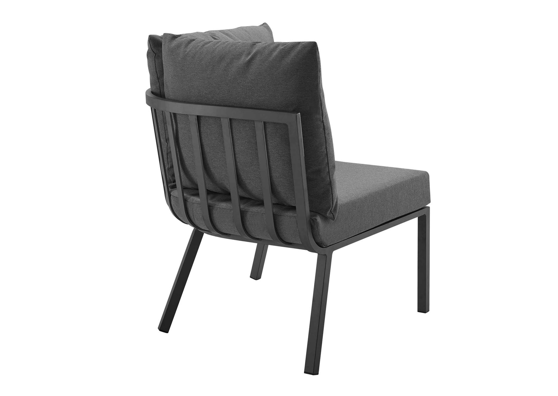 Gray Charcoal Riverside 2 Piece Outdoor Patio Aluminum Sectional Sofa Set,Modway