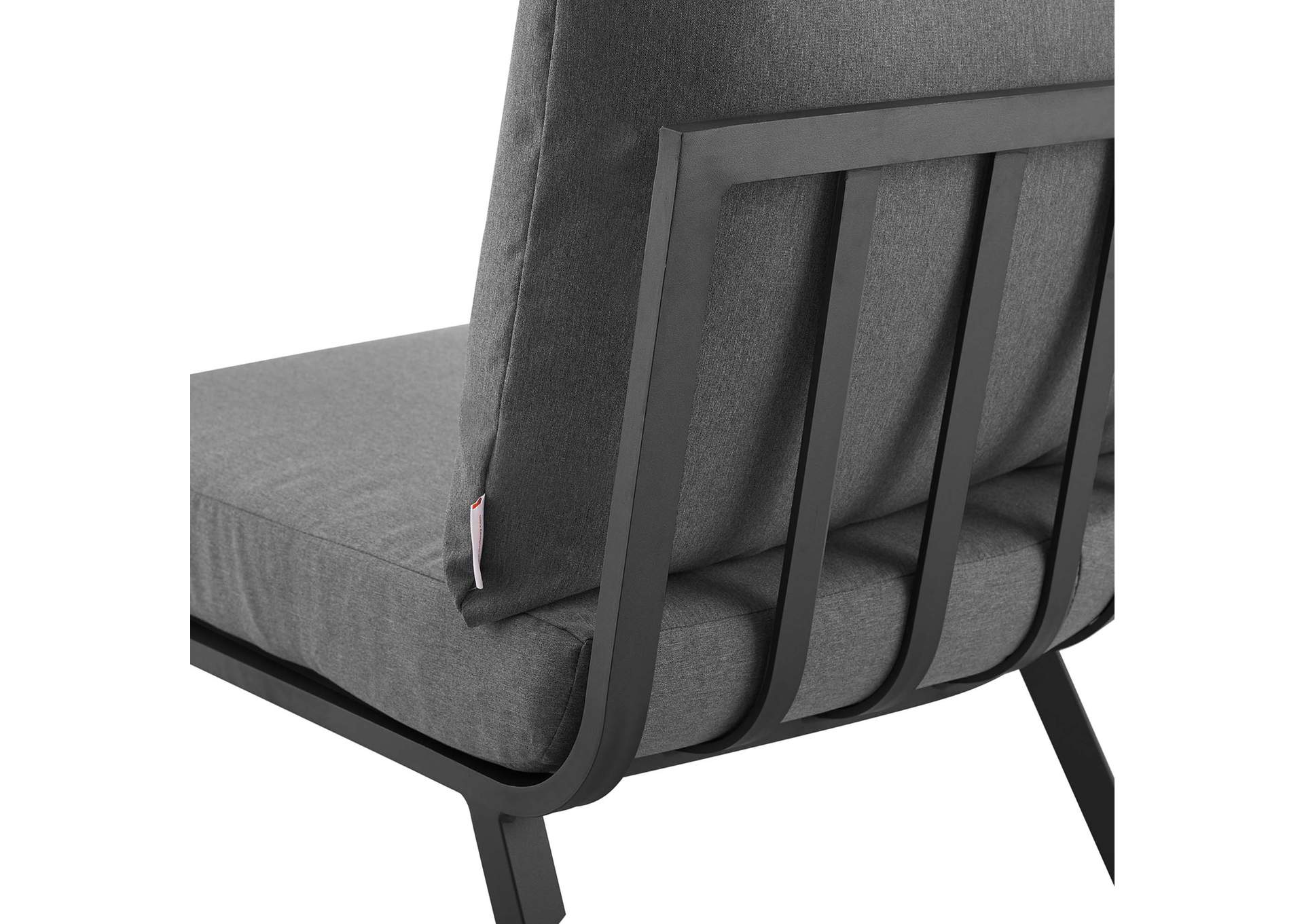 Gray Charcoal Riverside 2 Piece Outdoor Patio Aluminum Sectional Sofa Set,Modway