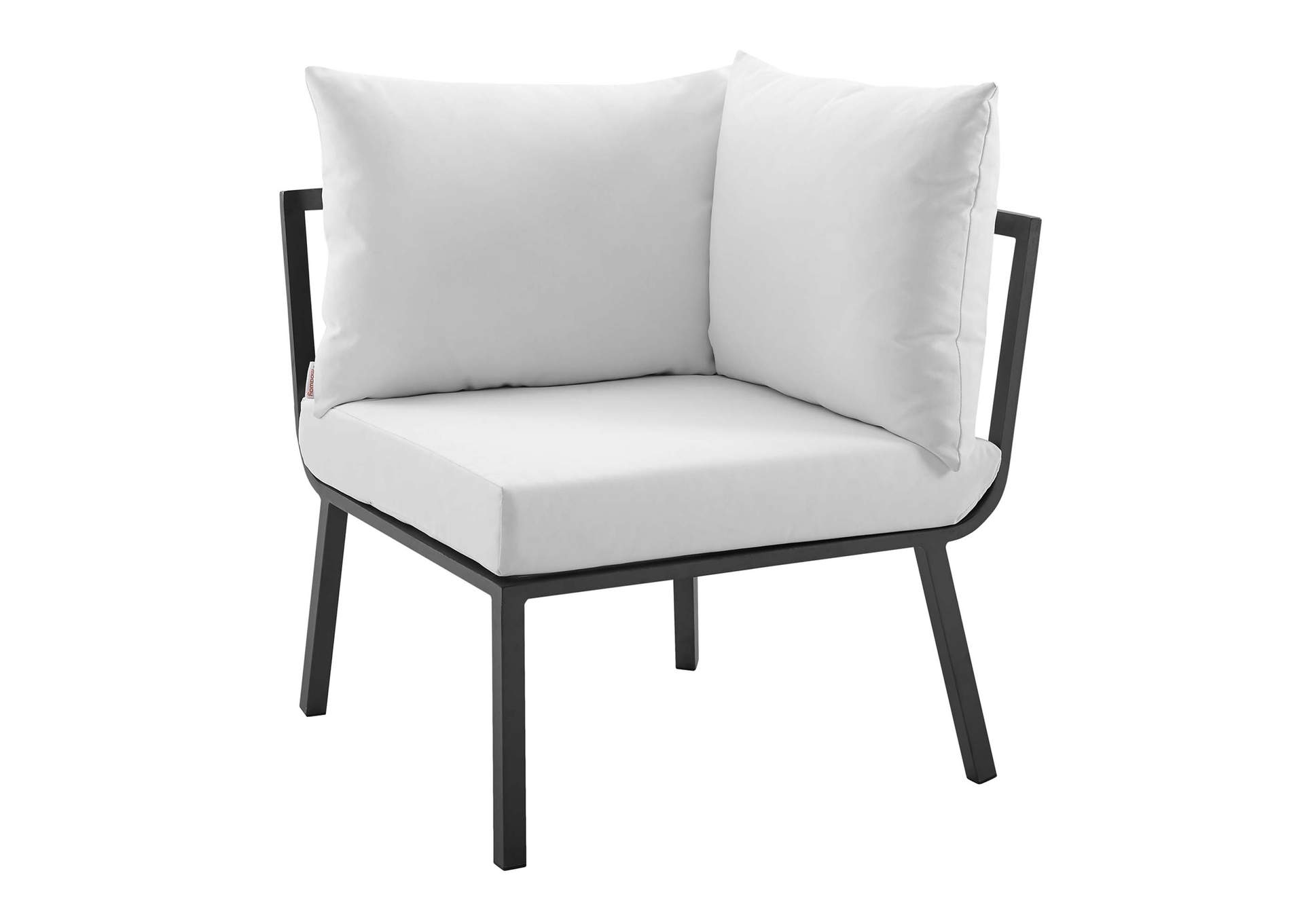 Gray White Riverside 2 Piece Outdoor Patio Aluminum Sectional Sofa Set,Modway