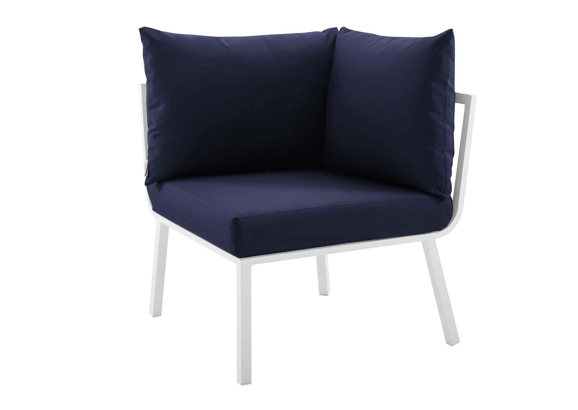 White Navy Riverside 2 Piece Outdoor Patio Aluminum Sectional Sofa Set,Modway
