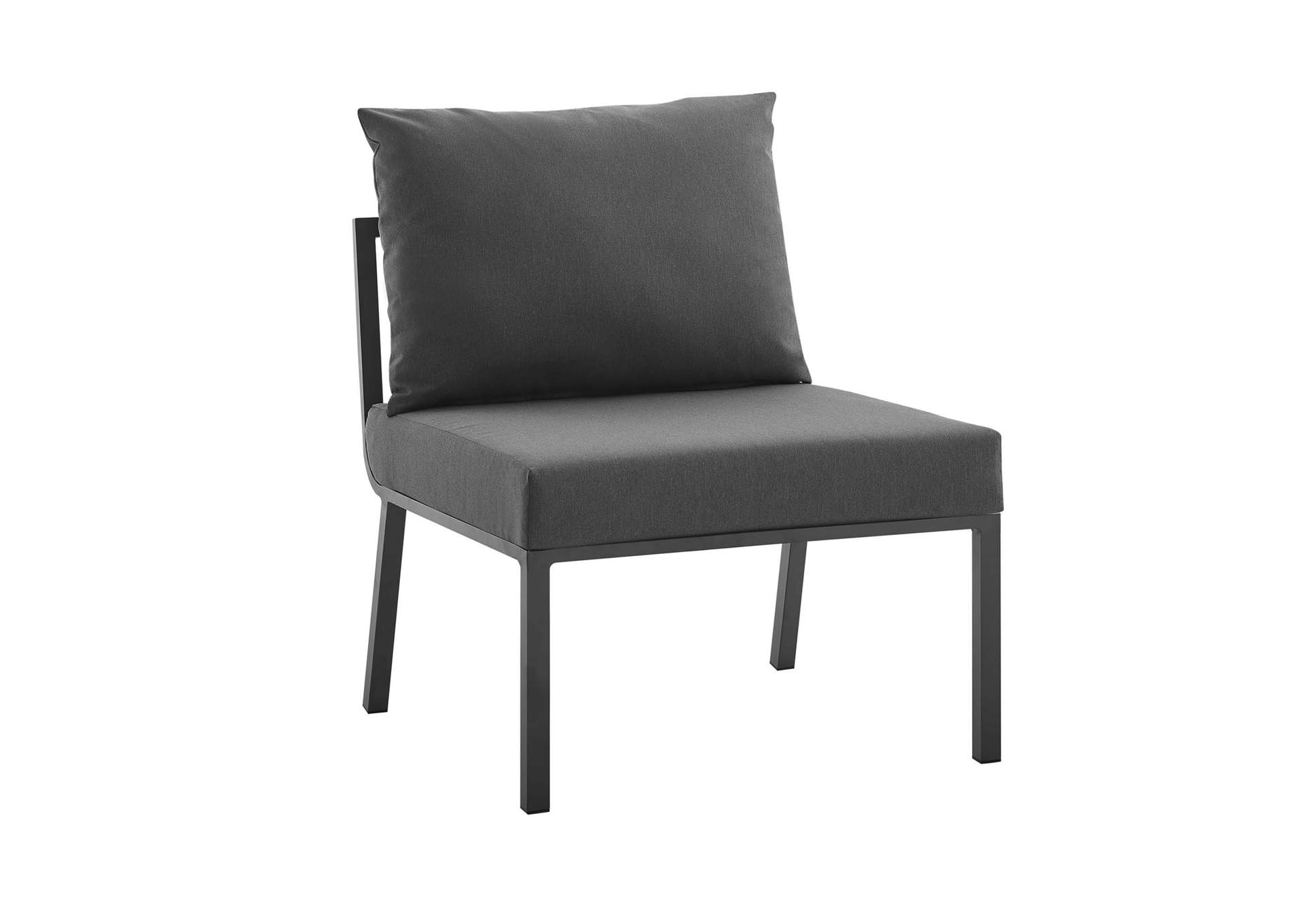 Gray Charcoal Riverside 3 Piece Outdoor Patio Aluminum Sectional Sofa Set,Modway