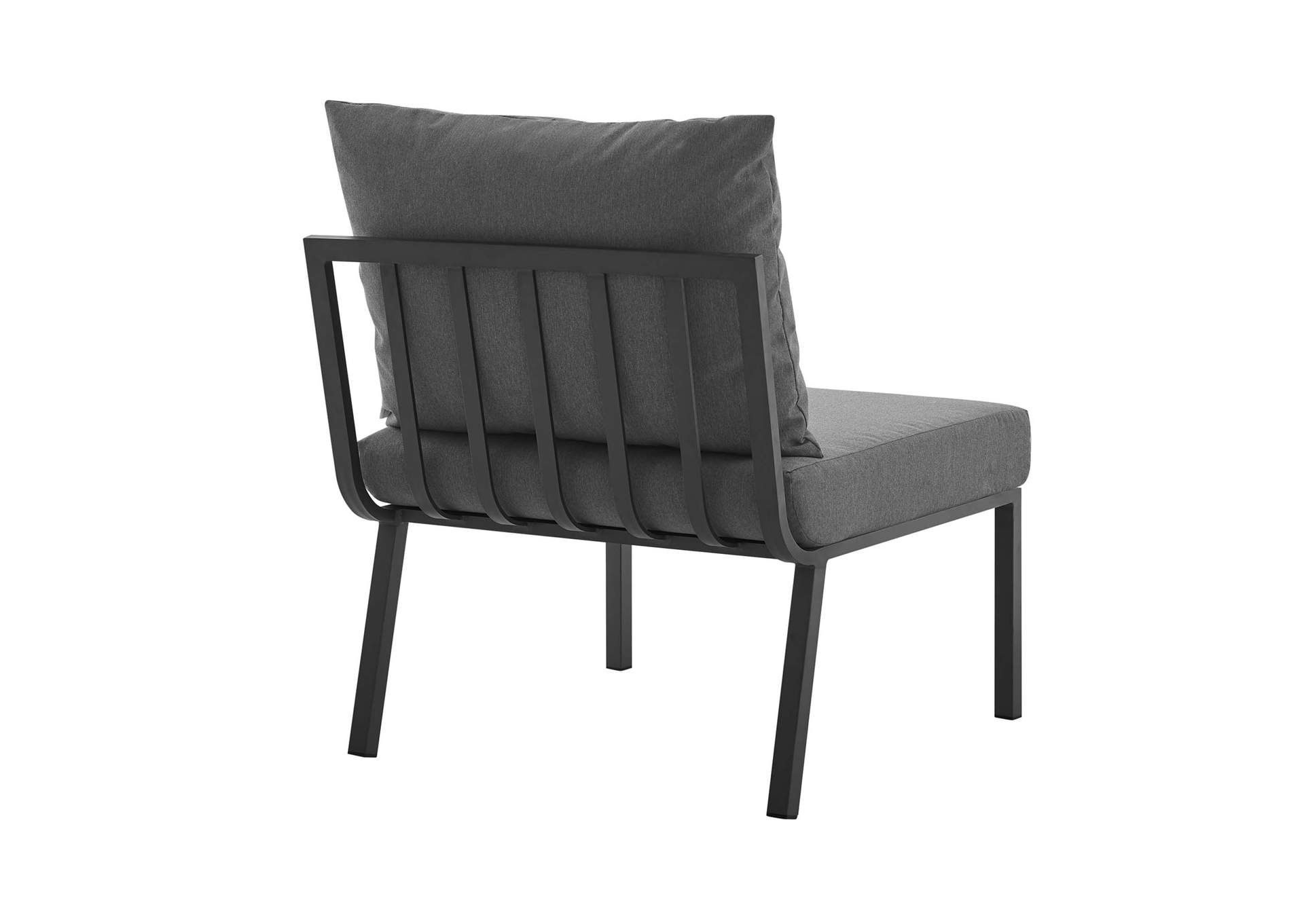 Gray Charcoal Riverside 3 Piece Outdoor Patio Aluminum Sectional Sofa Set,Modway