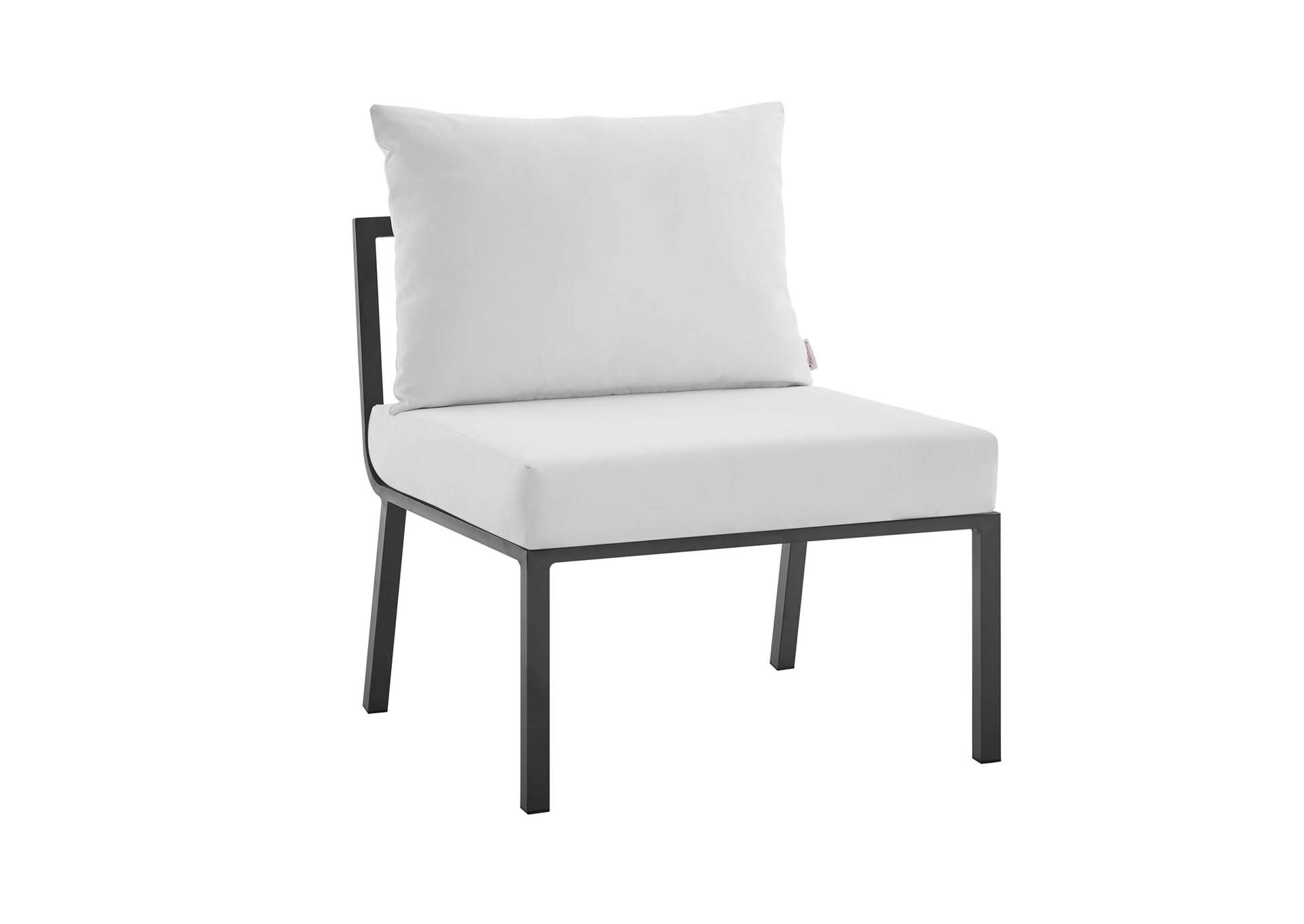 Gray White Riverside 3 Piece Outdoor Patio Aluminum Sectional Sofa Set,Modway